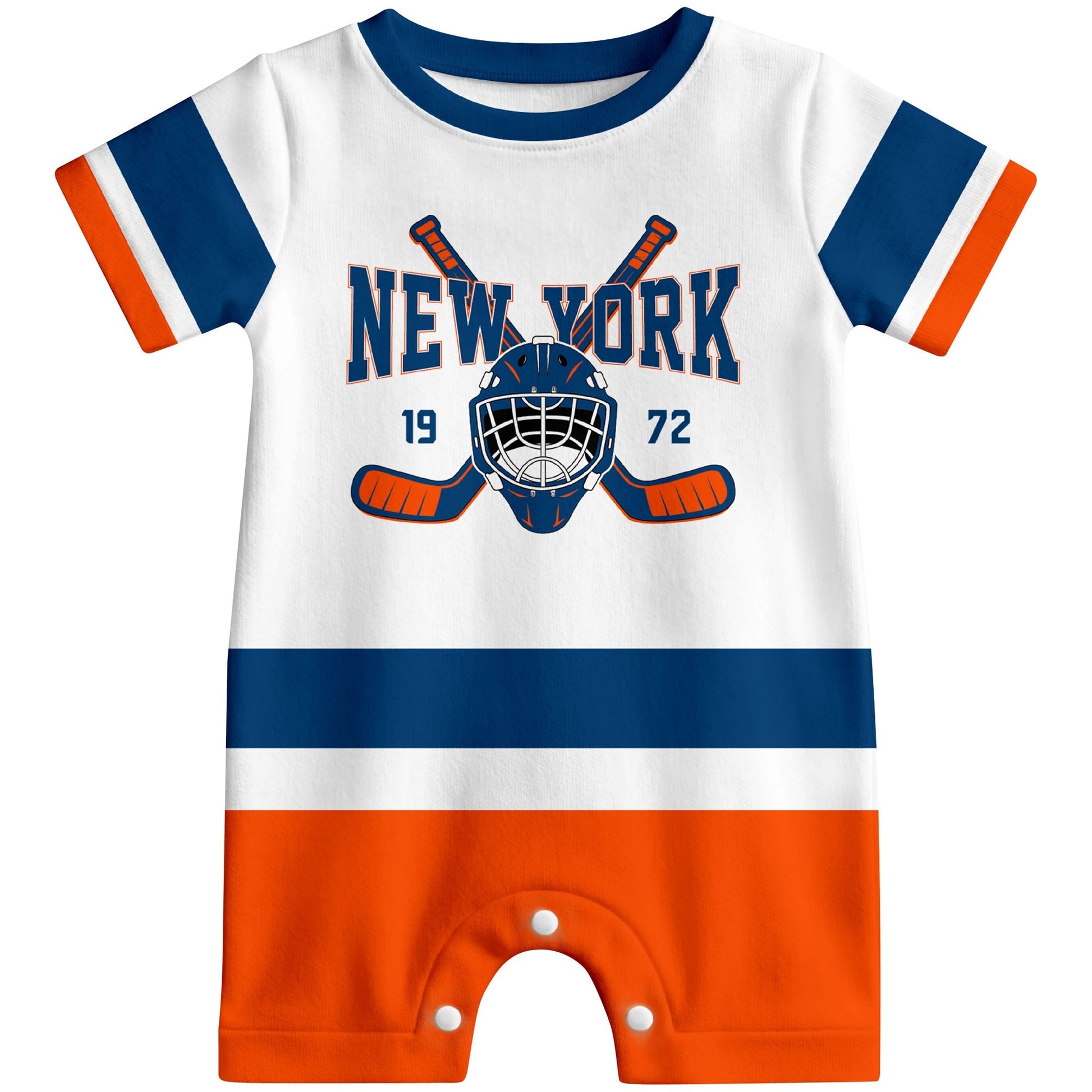 Personalized New York Hockey Baby Bodysuit - Custom Name & Number ANTKING