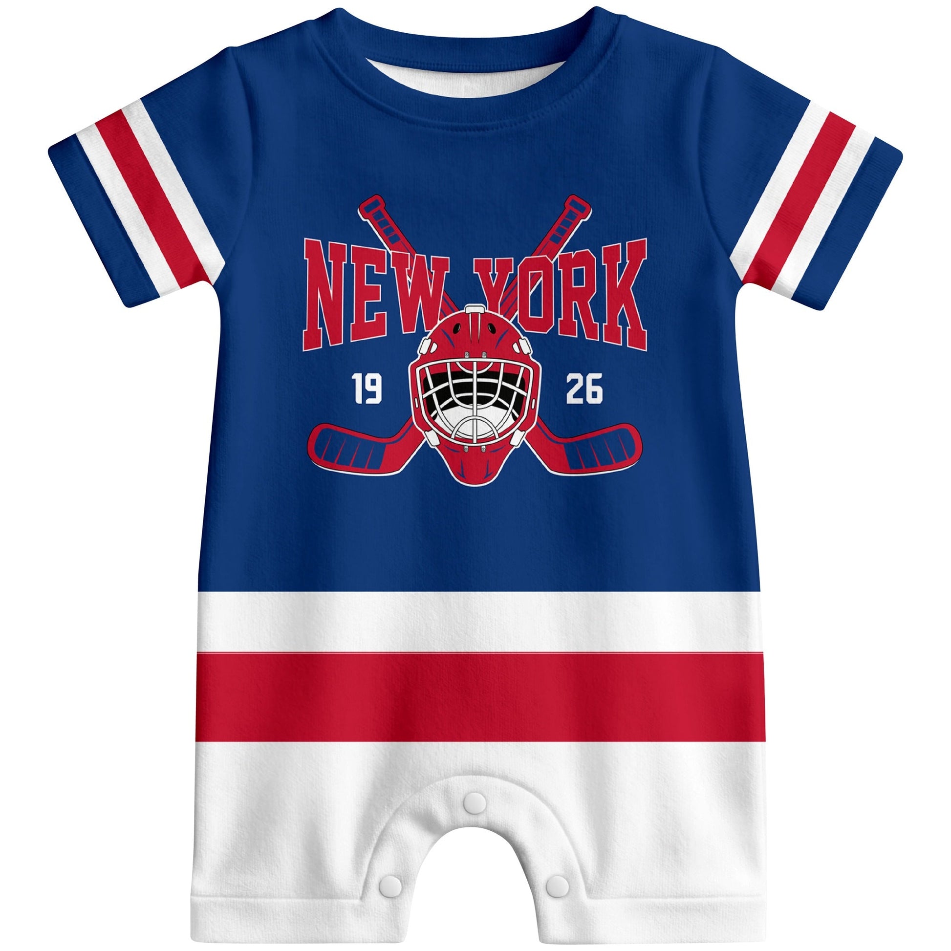 Personalized New York R Hockey Baby Bodysuit - Custom Name & Number ANTKING