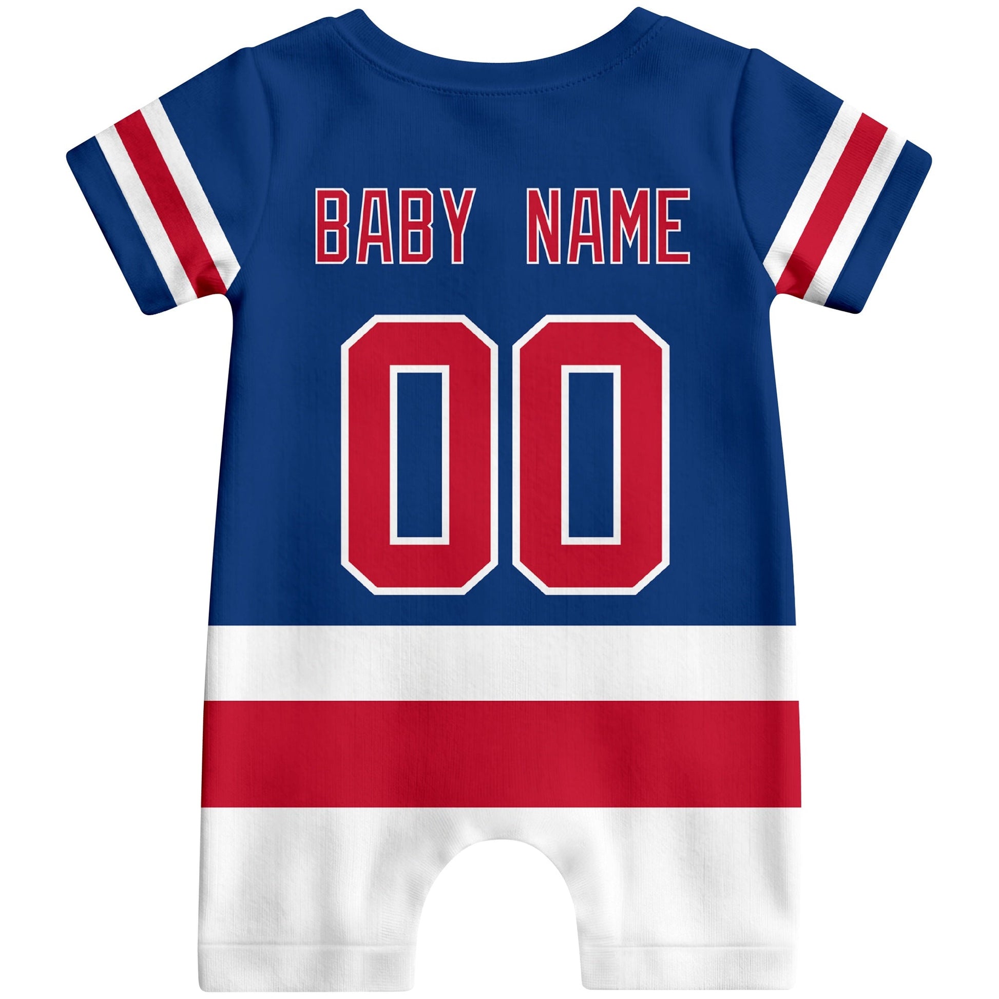 Personalized New York R Hockey Baby Bodysuit - Custom Name & Number ANTKING