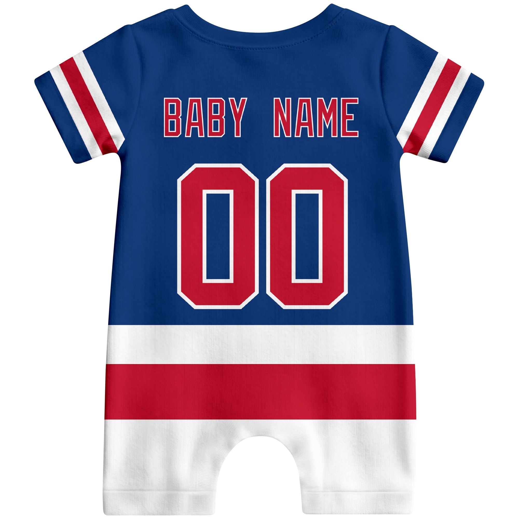 Personalized New York R Hockey Baby Bodysuit - Custom Name & Number ANTKING