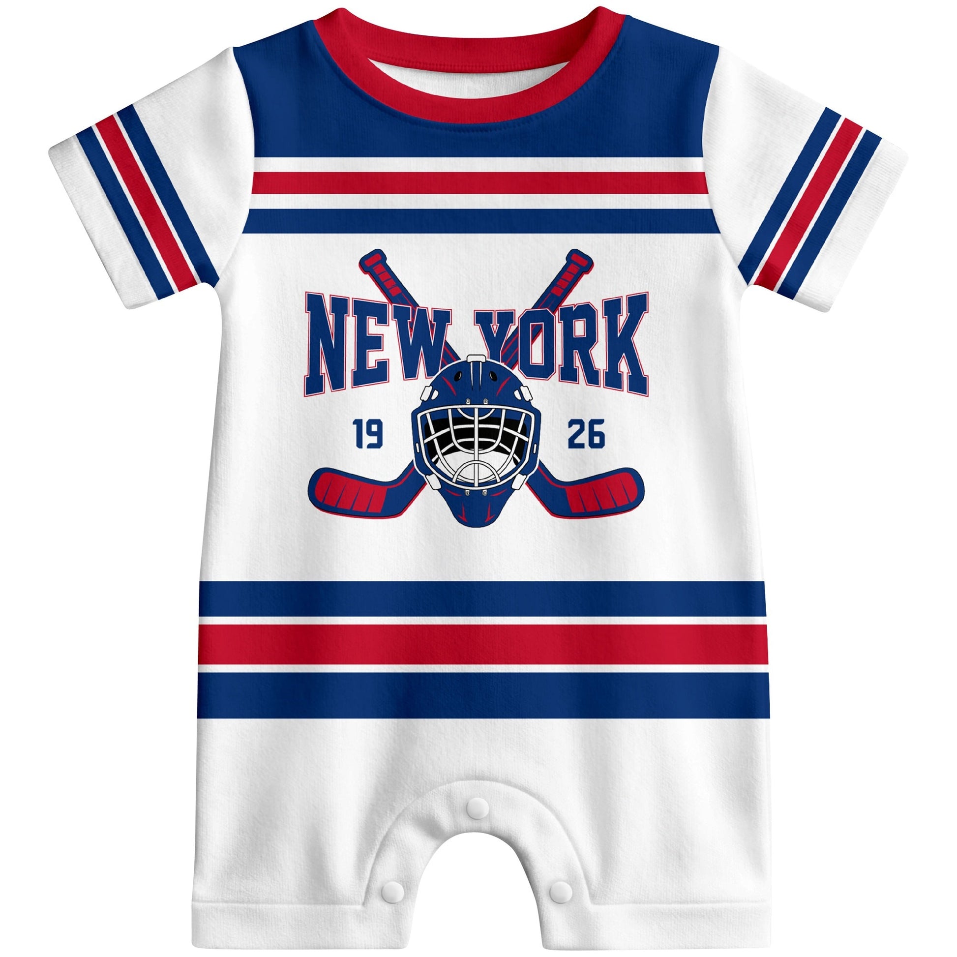 Personalized New York R Hockey Baby Bodysuit - Custom Name & Number ANTKING