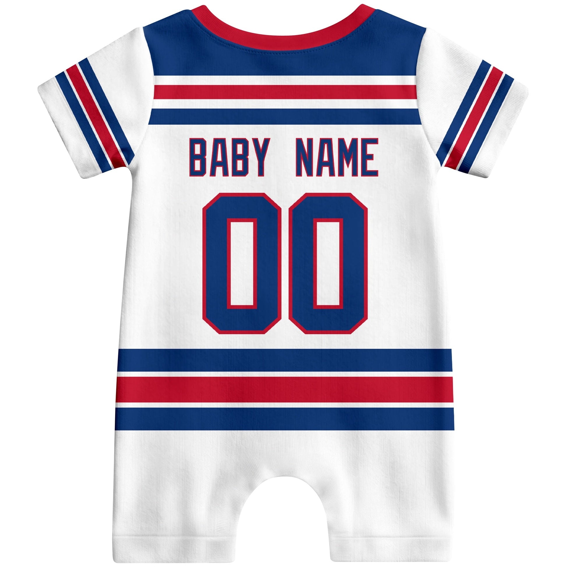 Personalized New York R Hockey Baby Bodysuit - Custom Name & Number ANTKING