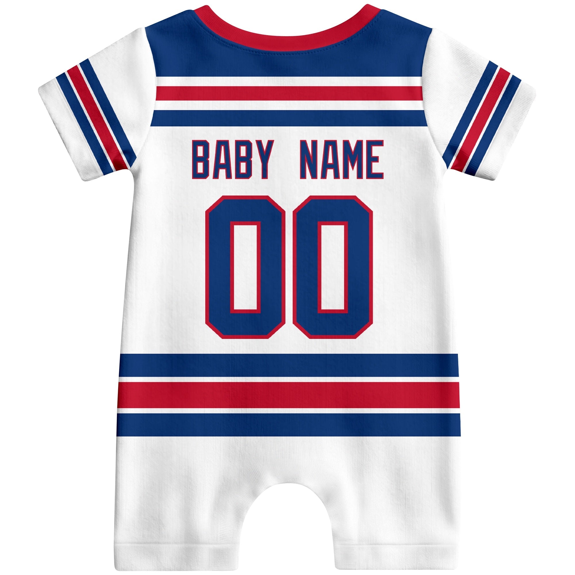 Personalized New York R Hockey Baby Bodysuit - Custom Name & Number ANTKING