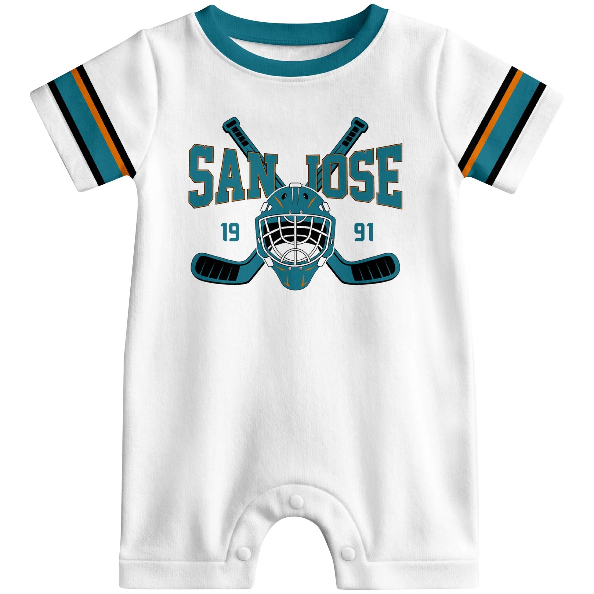 Personalized San Jose Hockey Baby Bodysuit - Custom Name & Number ANTKING