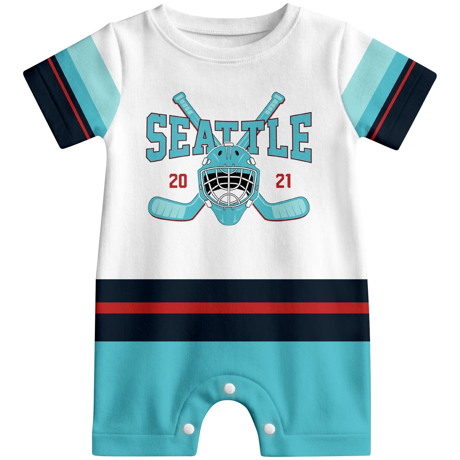 Personalized Seattle Hockey Baby Bodysuit - Custom Name & Number ANTKING