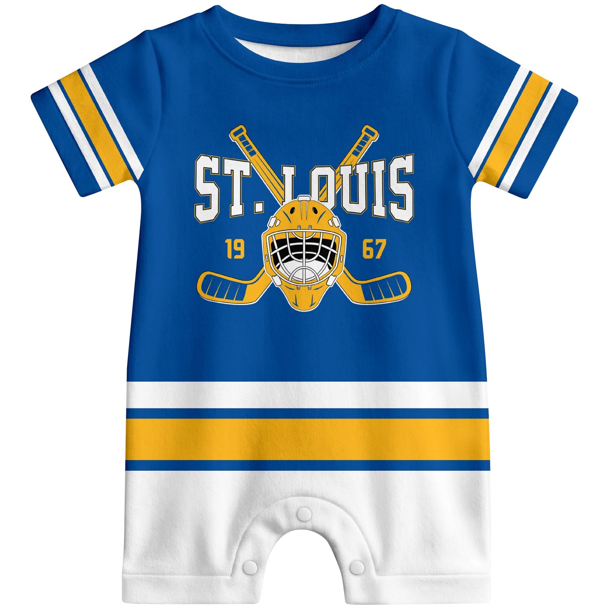 Personalized St. Louis Hockey Baby Bodysuit - Custom Name & Number ANTKING
