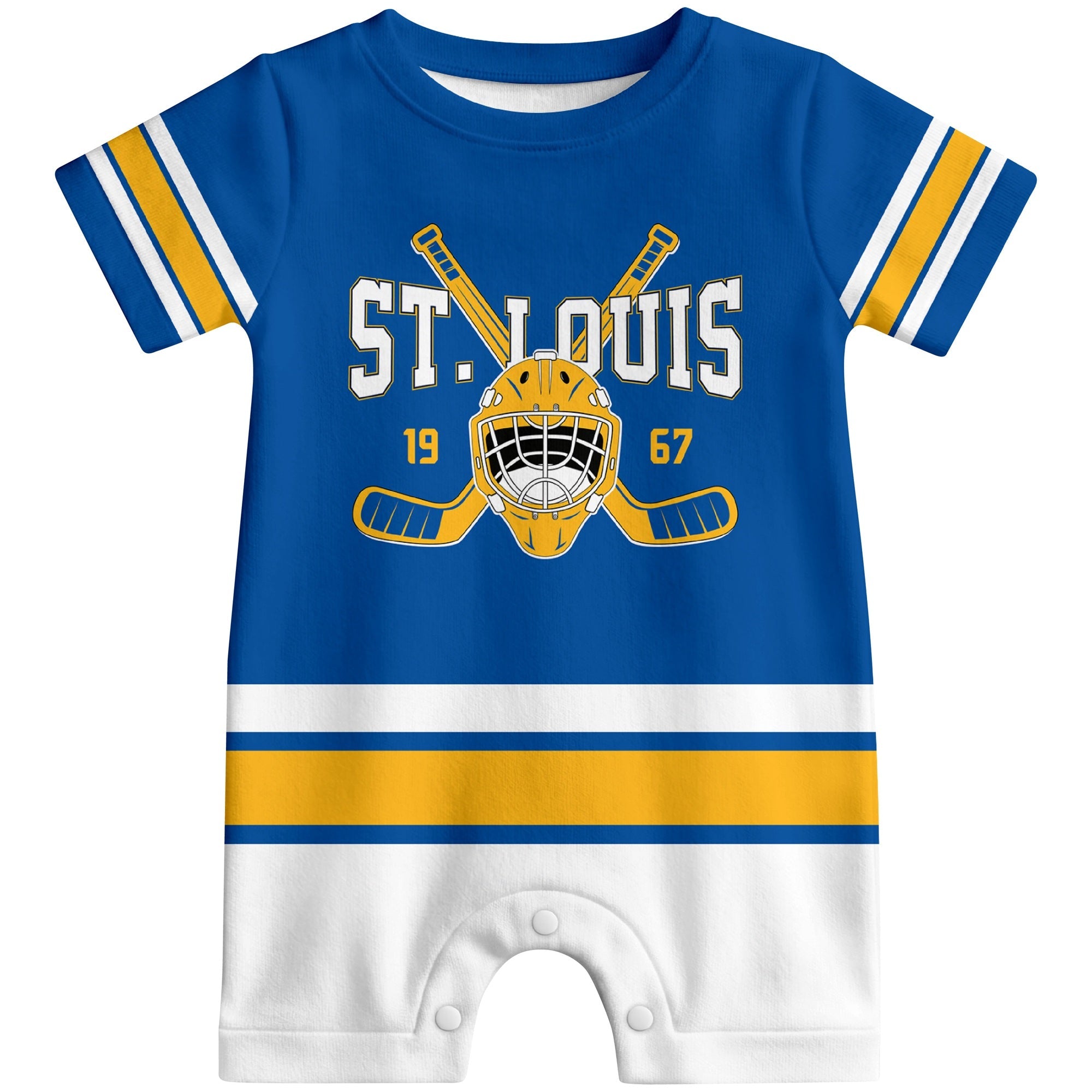 Personalized St. Louis Hockey Baby Bodysuit - Custom Name & Number ANTKING