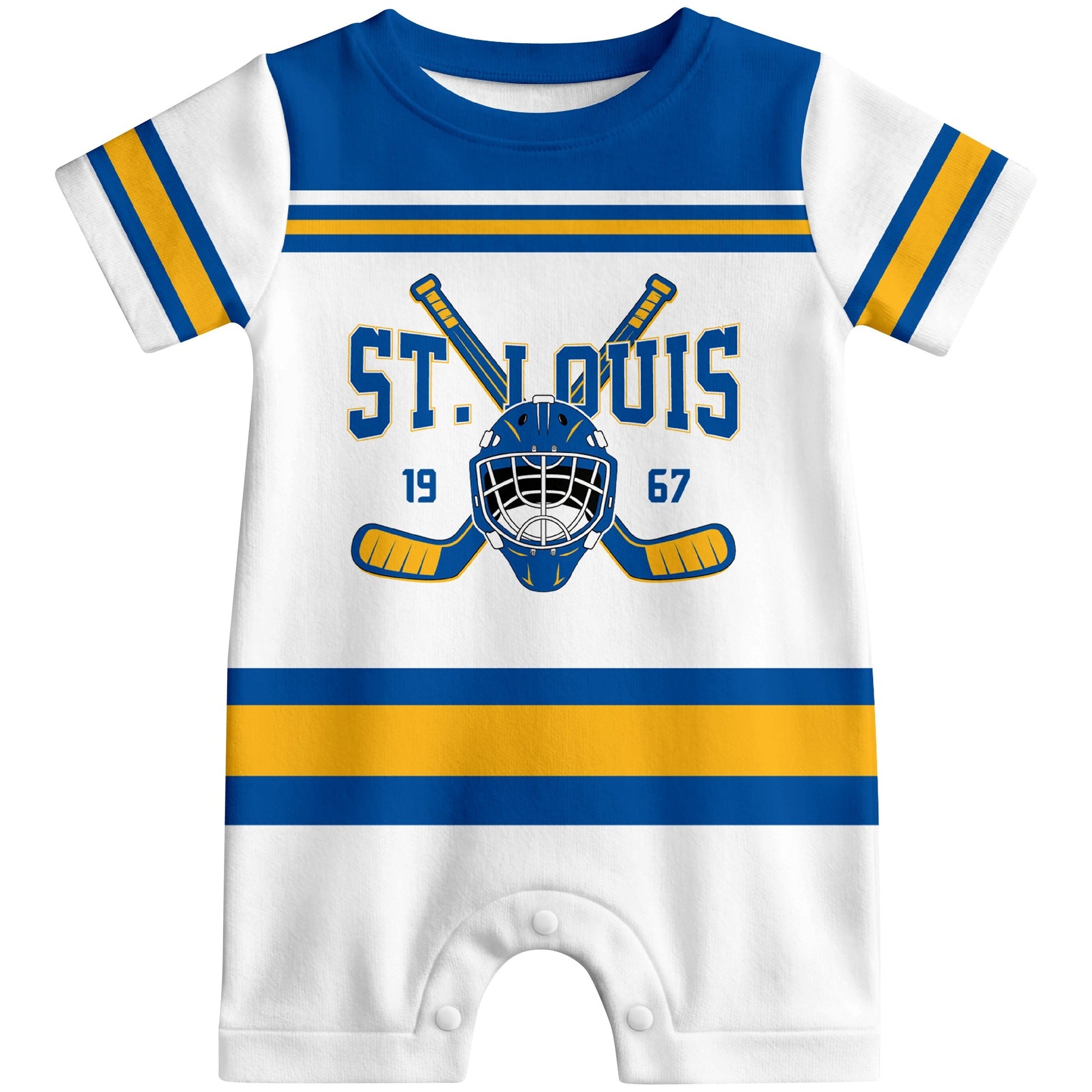 Personalized St. Louis Hockey Baby Bodysuit - Custom Name & Number ANTKING