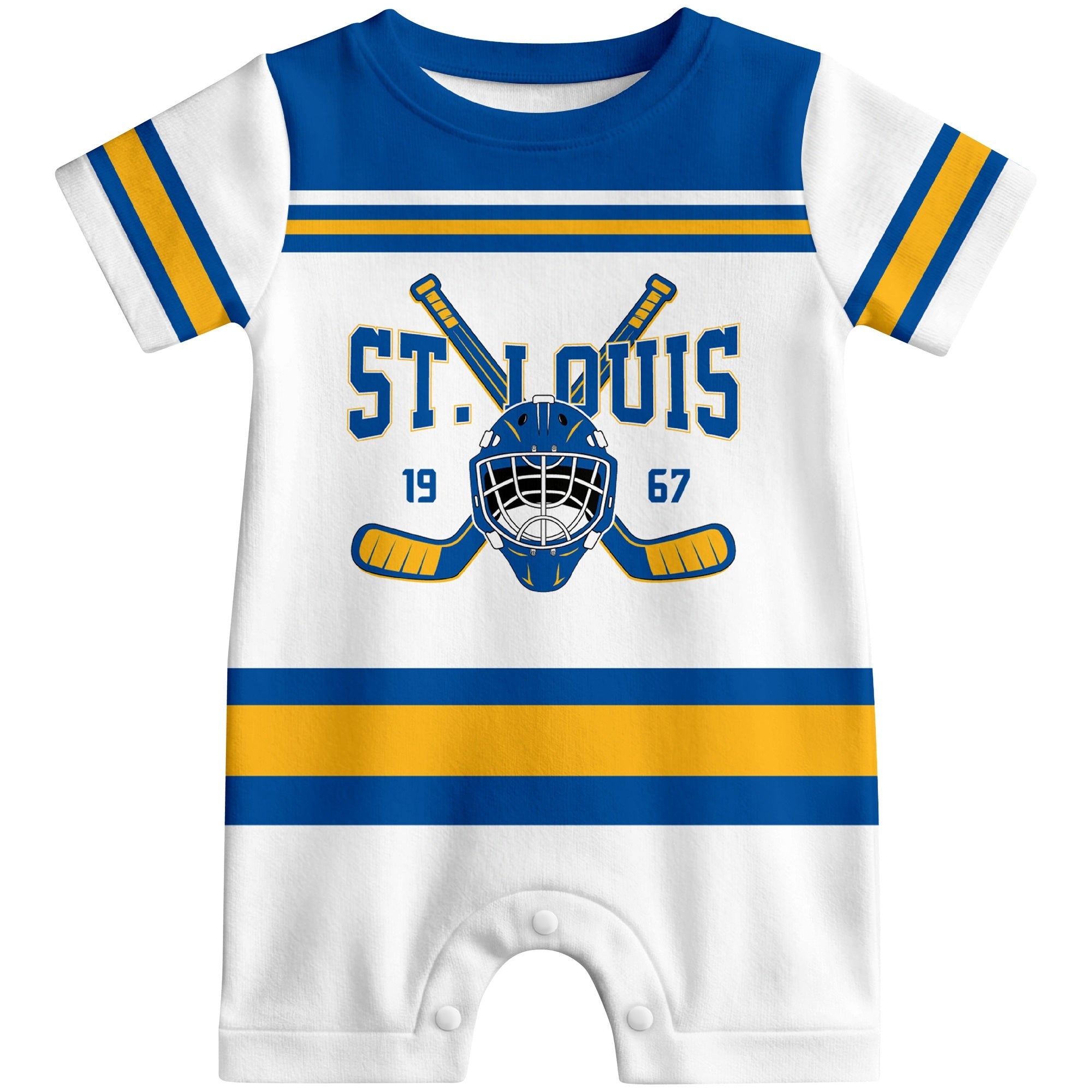 Personalized St. Louis Hockey Baby Bodysuit - Custom Name & Number ANTKING