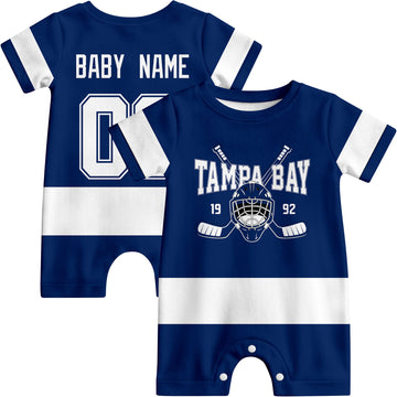 Personalized Tampa Bay Hockey Baby Onesie - Custom Hockey Fan Infant Bodysuit - Antking