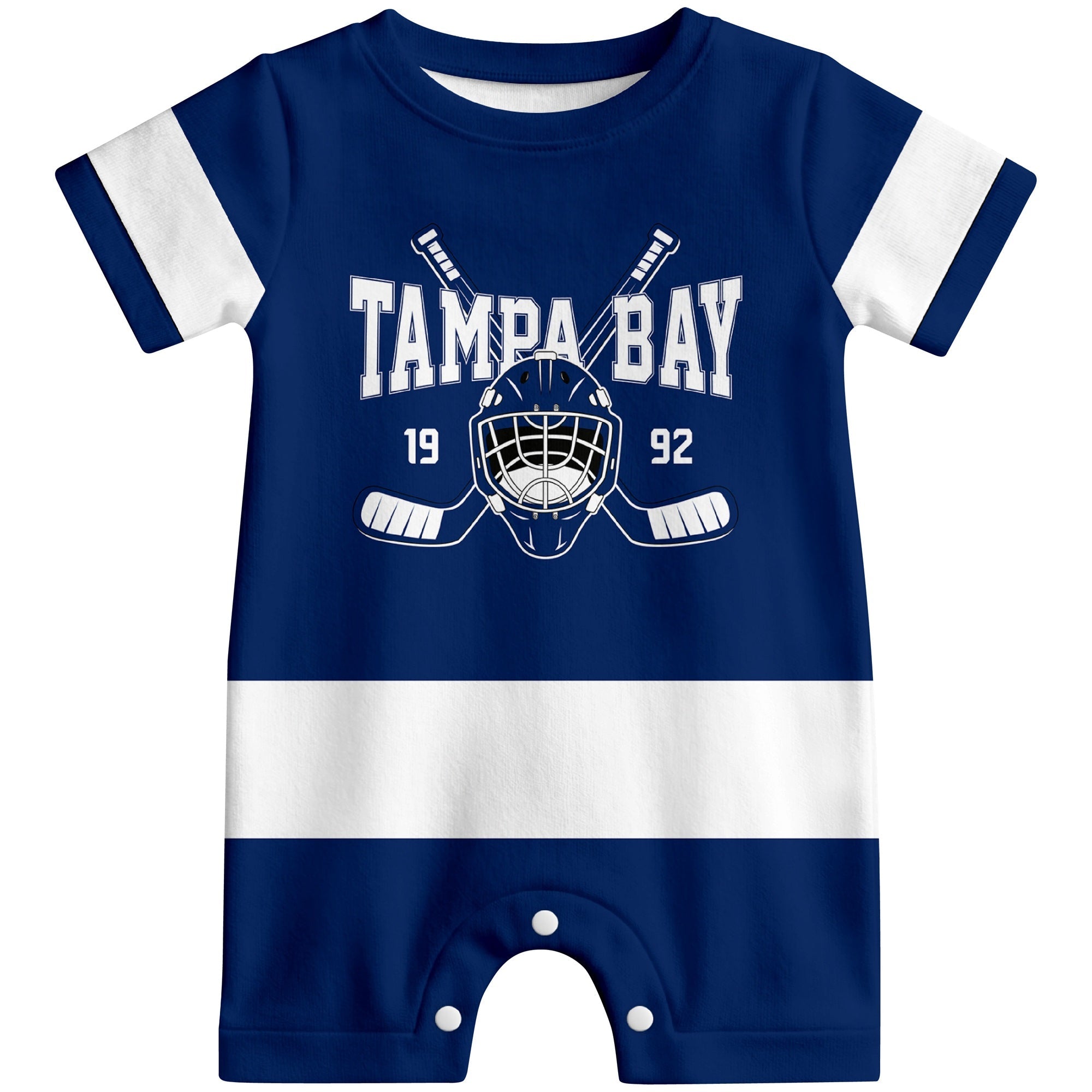 Personalized Tampa Bay Hockey Baby Bodysuit - Custom Name & Number ANTKING