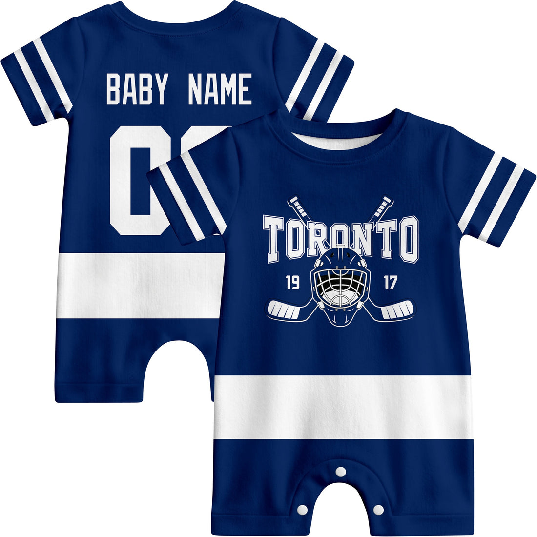 Personalized Toronto Hockey Baby Onesie - Custom Hockey Fan Infant Bodysuit - Antking