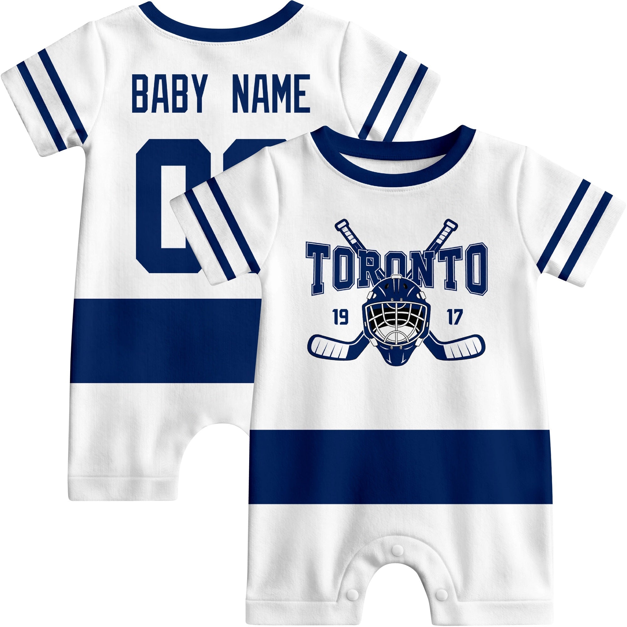 Personalized Toronto Hockey Baby Bodysuit - Custom Name & Number ANTKING