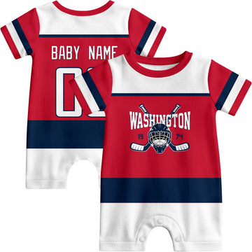 Personalized Washington Hockey Baby Onesie - Custom Hockey Fan Infant Bodysuit - Antking