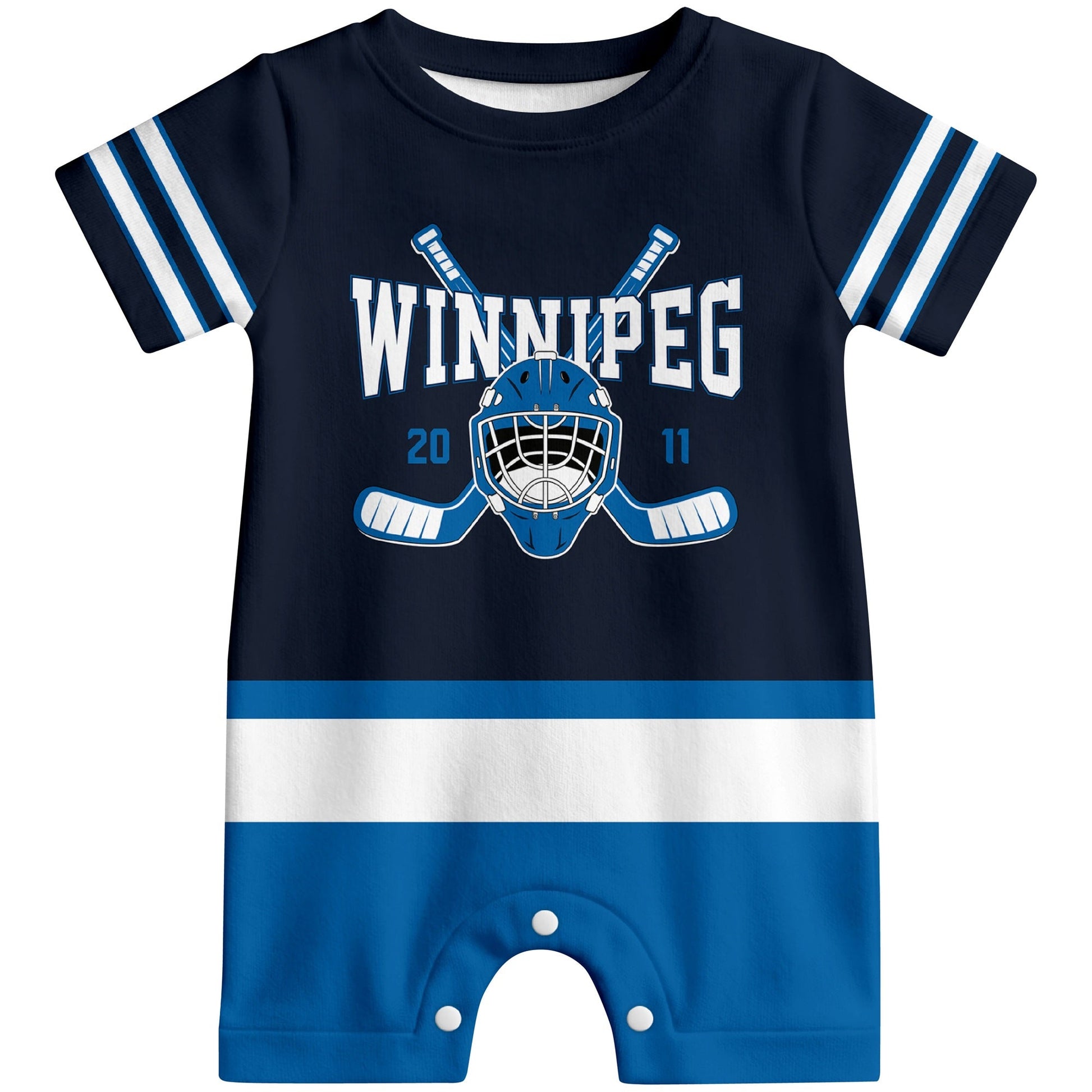 Personalized Winnipeg Hockey Baby Bodysuit - Custom Name & Number ANTKING