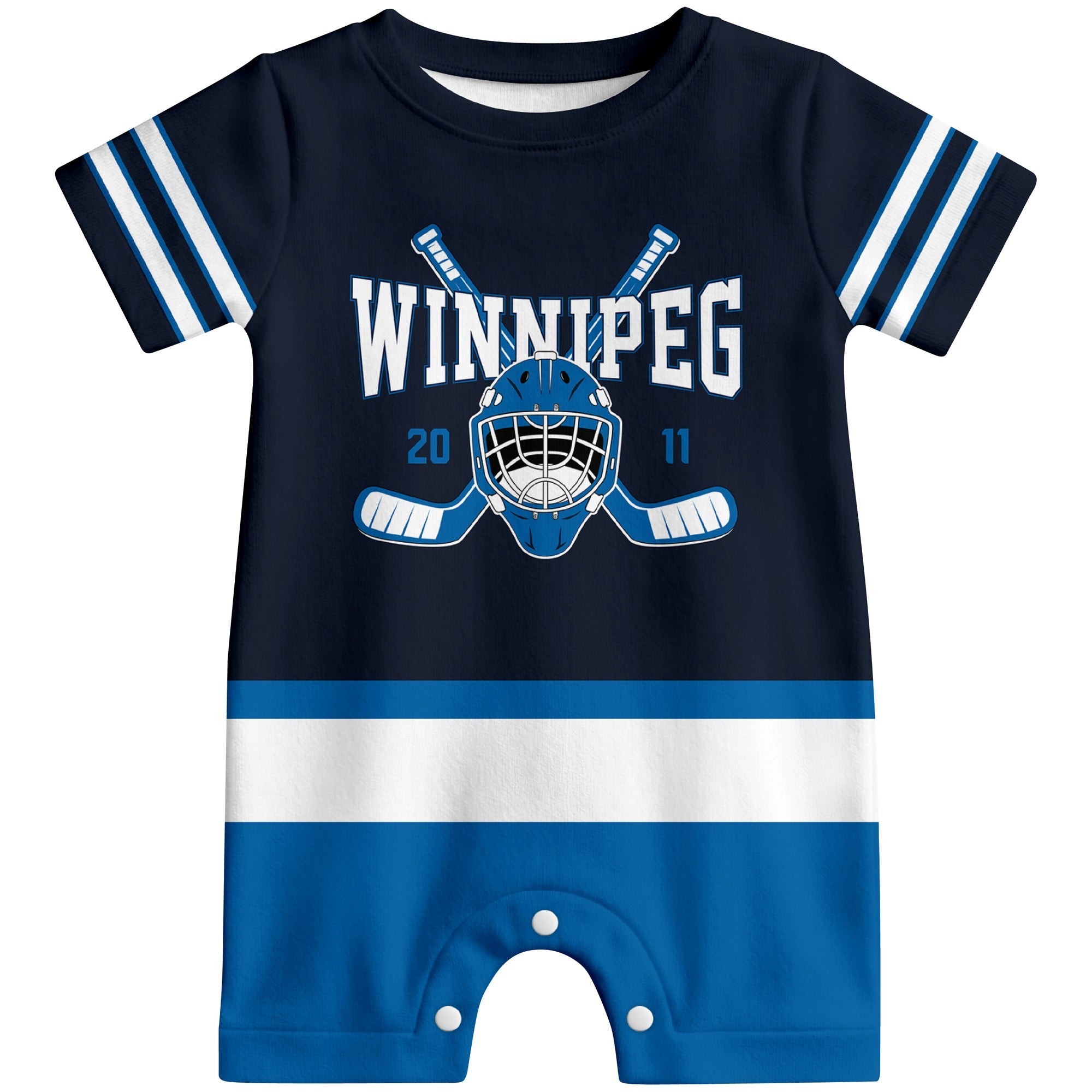 Personalized Winnipeg Hockey Baby Bodysuit - Custom Name & Number ANTKING