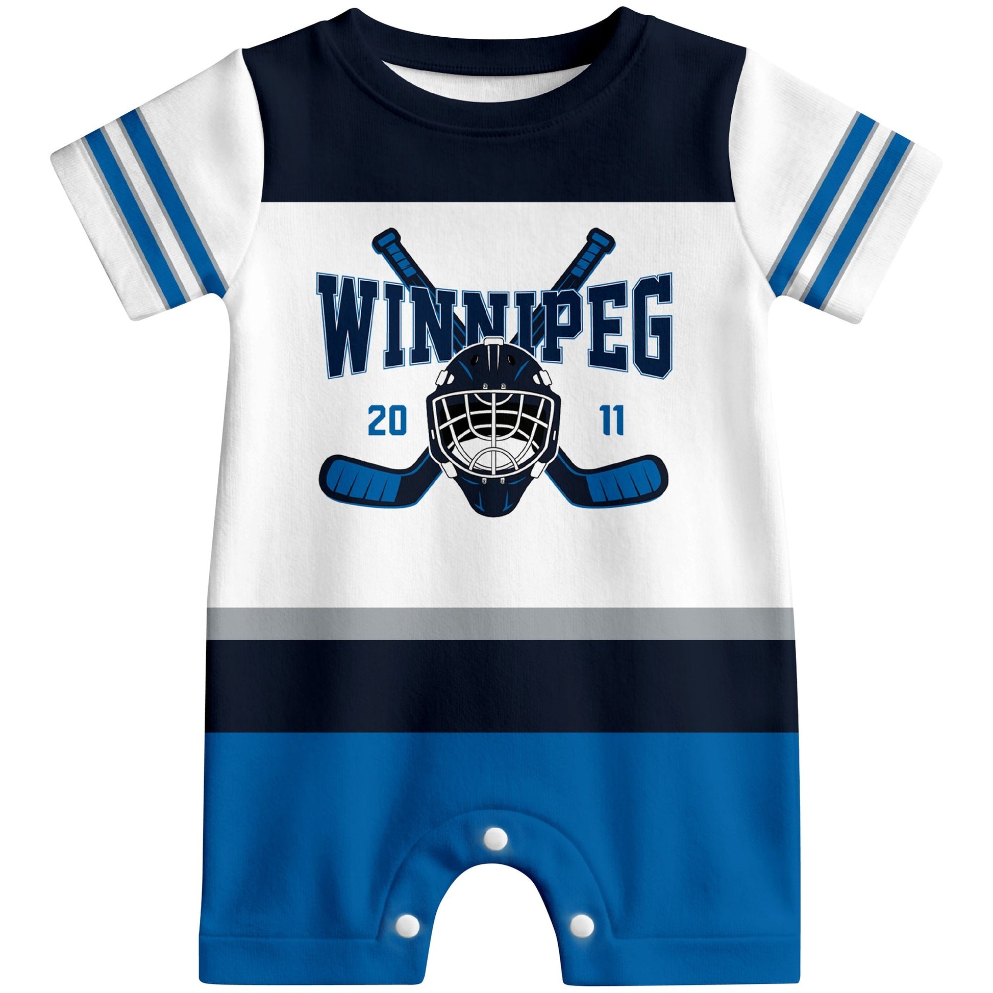 Personalized Winnipeg Hockey Baby Bodysuit - Custom Name & Number ANTKING