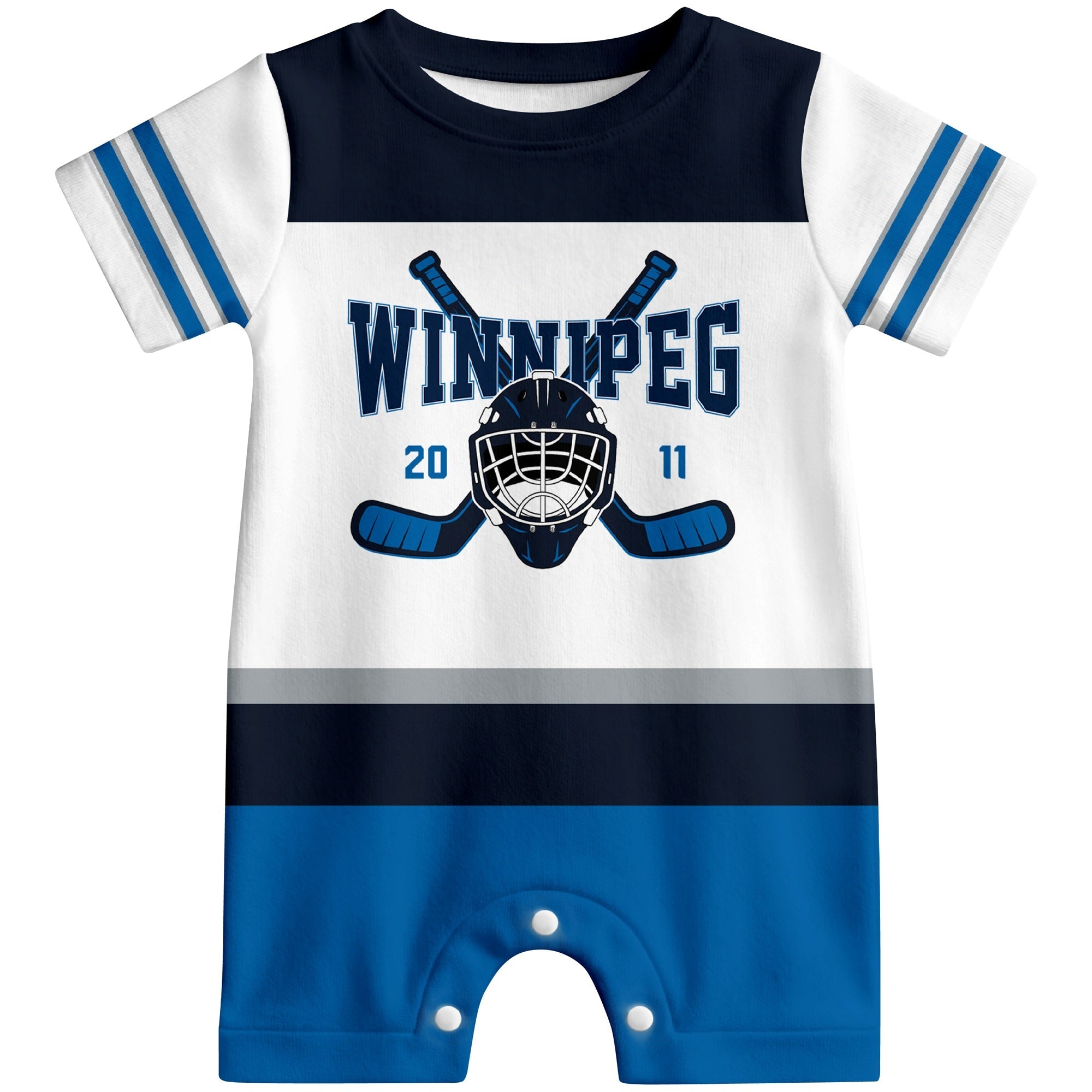 Personalized Winnipeg Hockey Baby Bodysuit - Custom Name & Number ANTKING