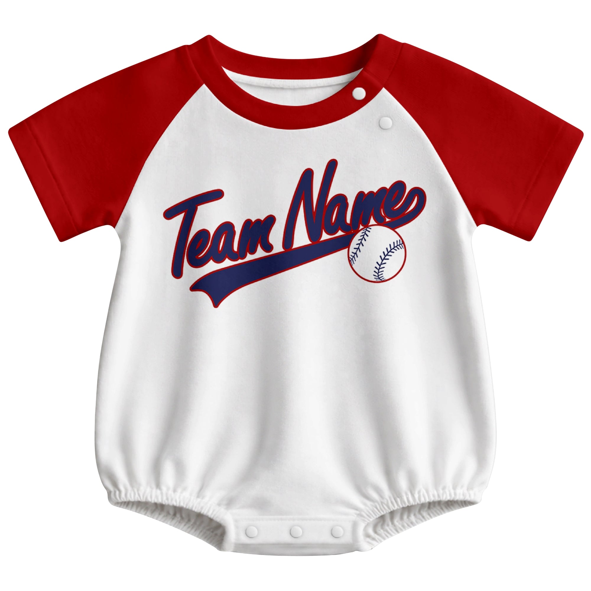 Washington baseball baby bodysuit front view in White color style