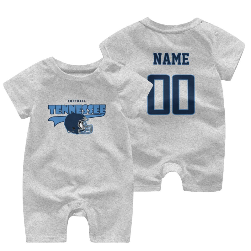 Personalized Tennessee Baby Football Bodysuit - Custom Name & Number - Antking ANTKING