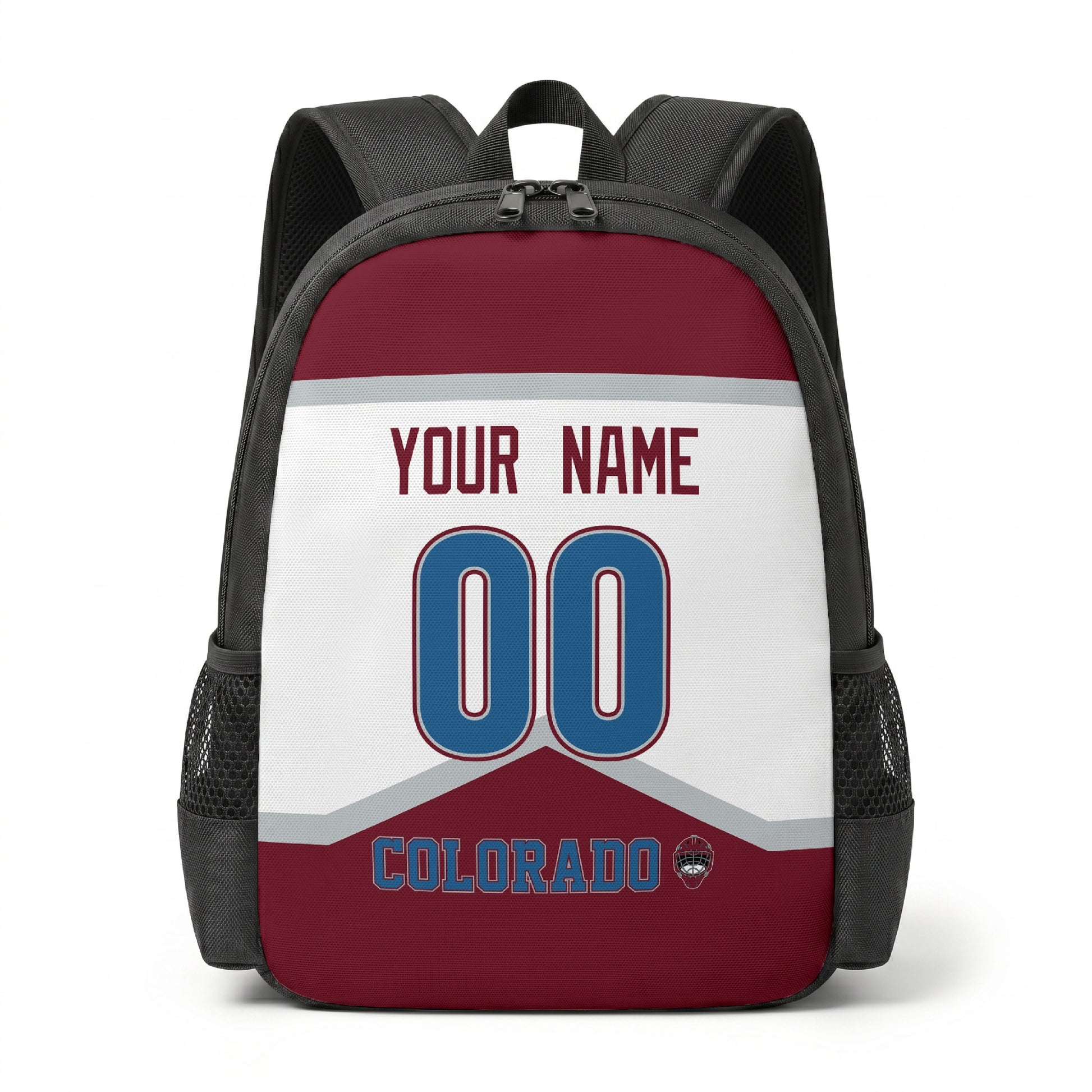 Colorado personalized hockey backpack alternate front view