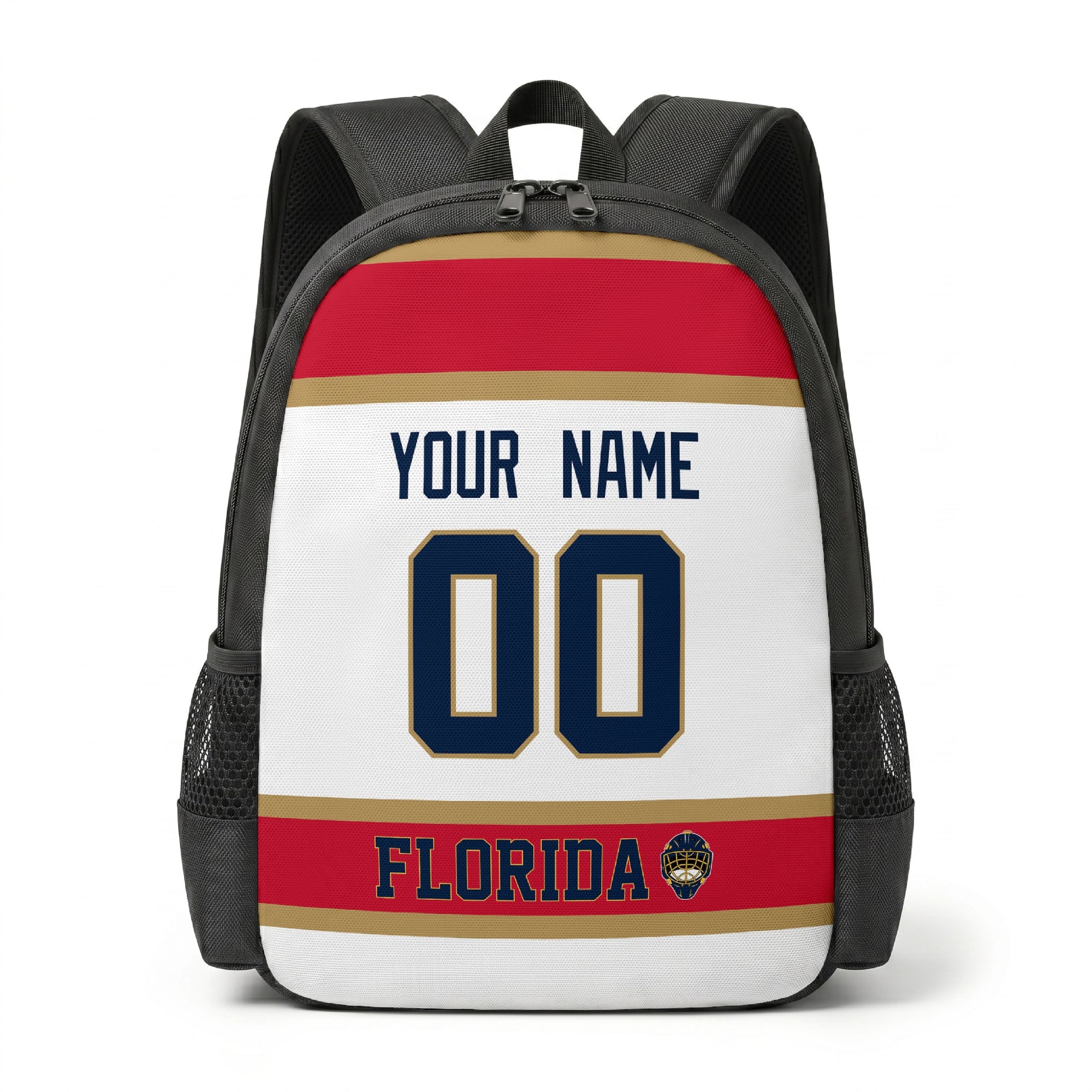 Florida personalized hockey backpack alternate front view