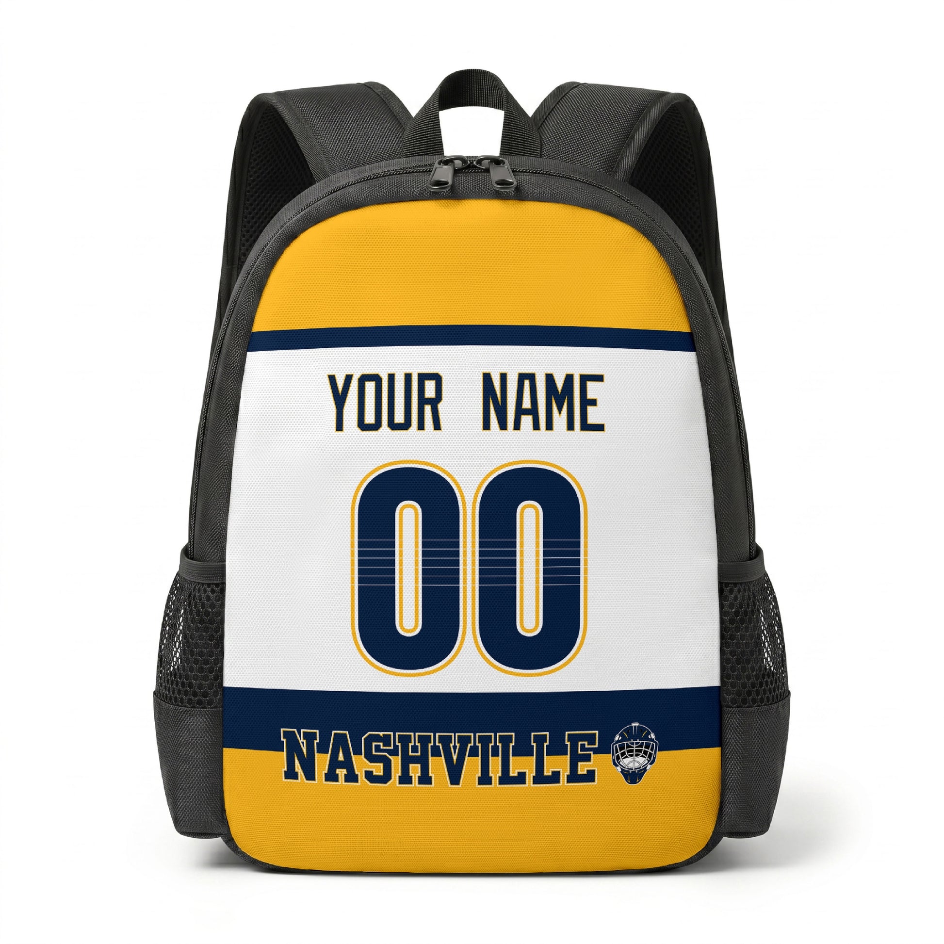 Nashville personalized hockey backpack alternate front view