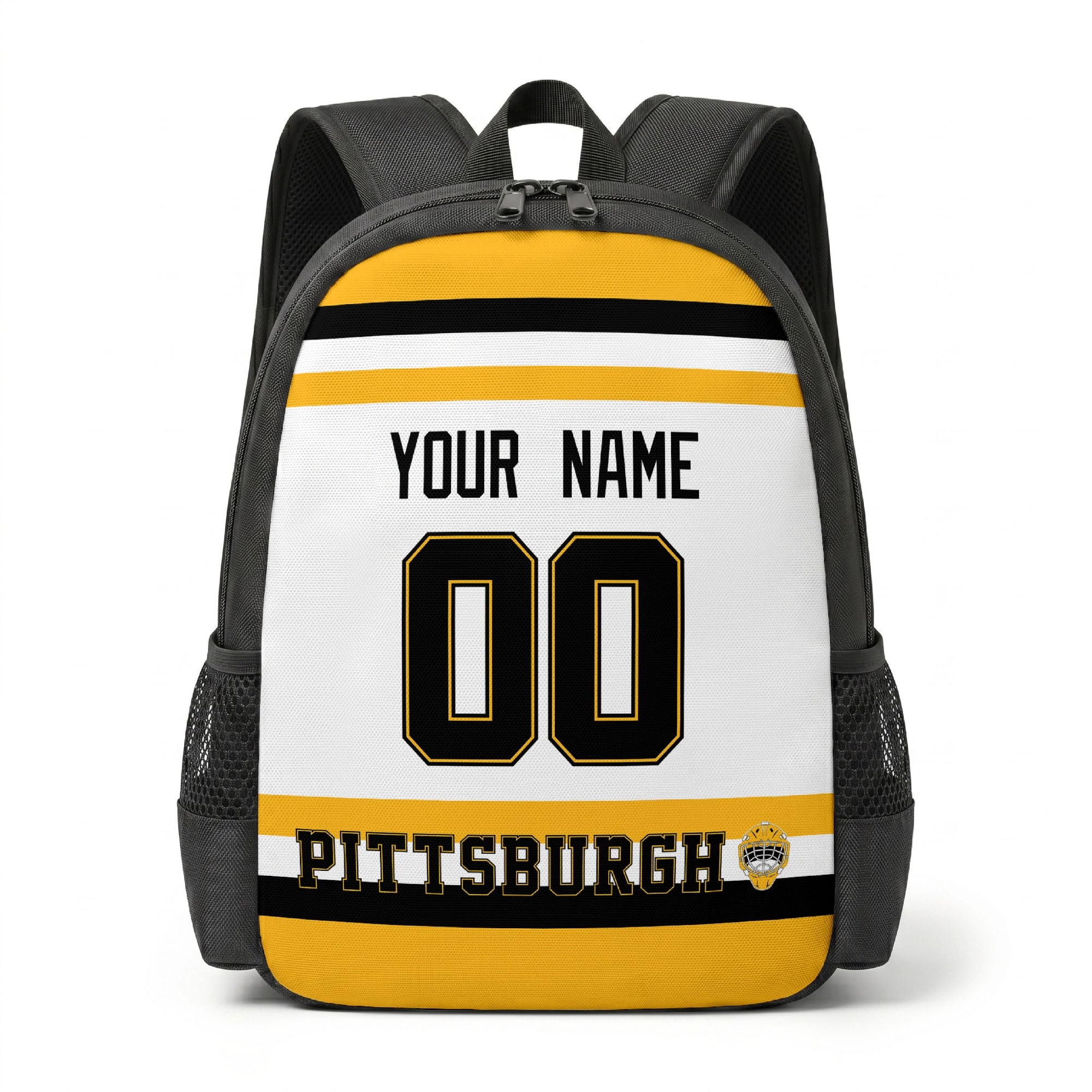 Pittsburgh personalized hockey backpack alternate front view