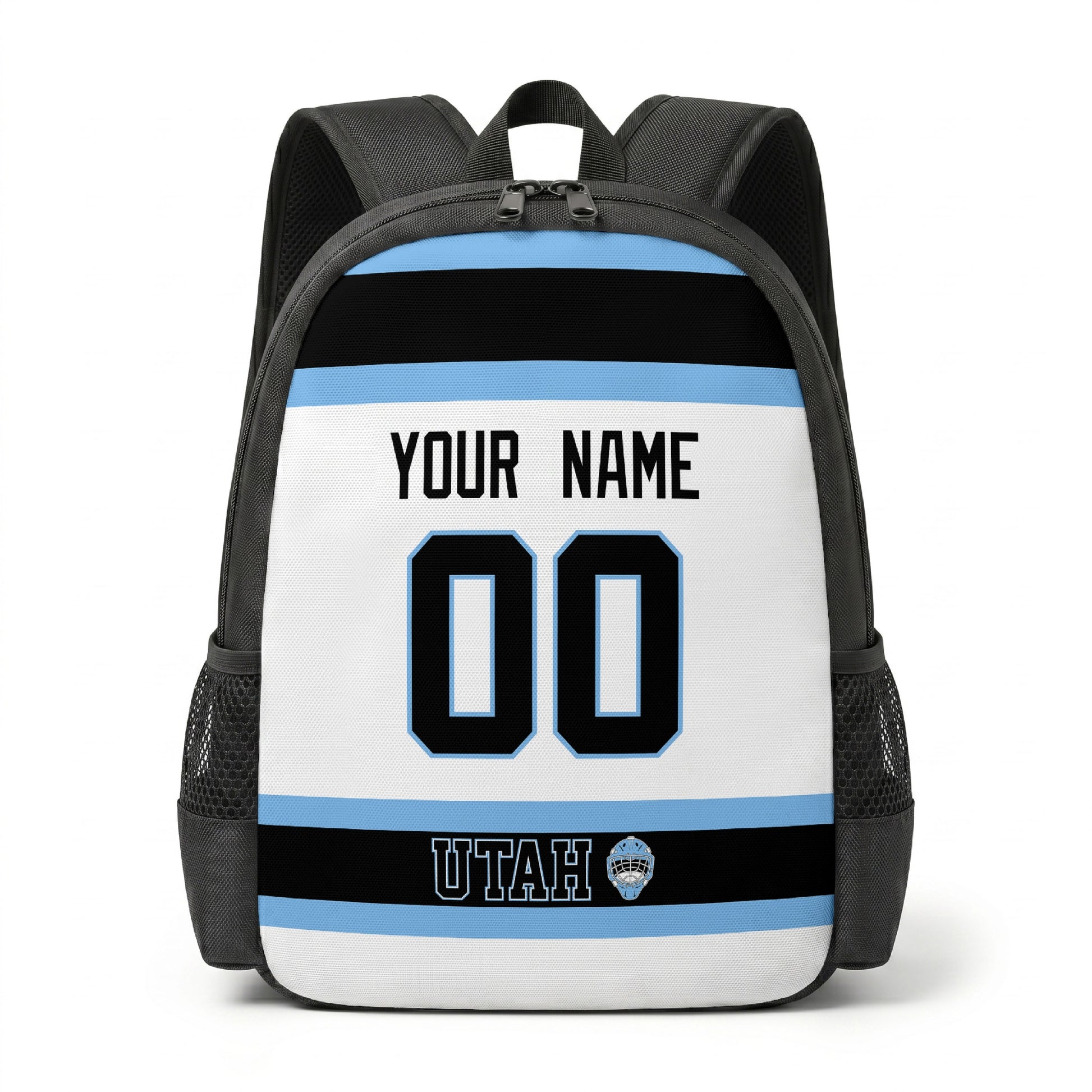 Utah personalized hockey backpack alternate front view