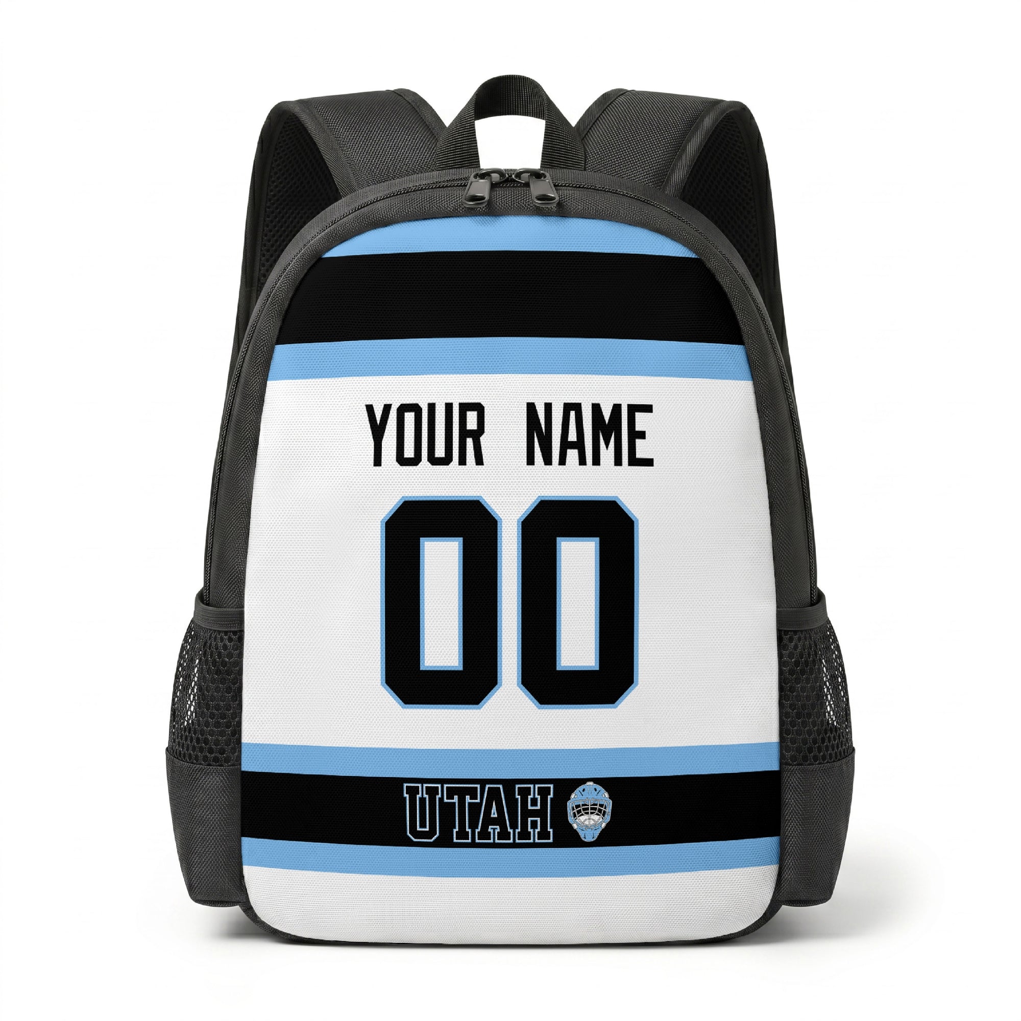 Utah personalized hockey backpack alternate front view