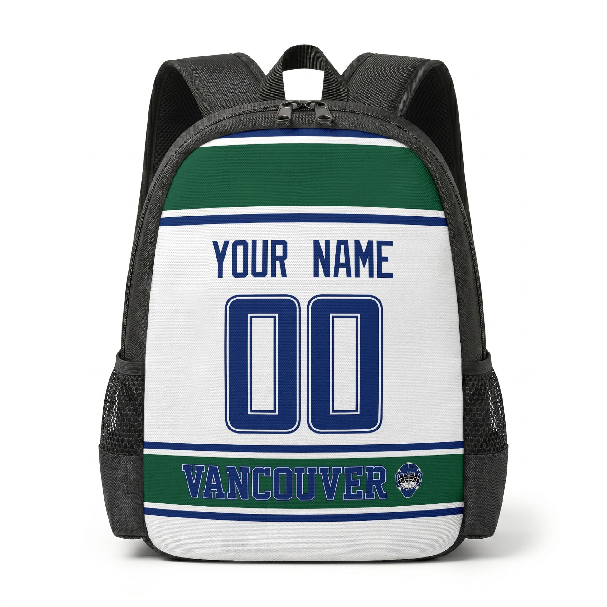 Vancouver personalized hockey backpack alternate front view