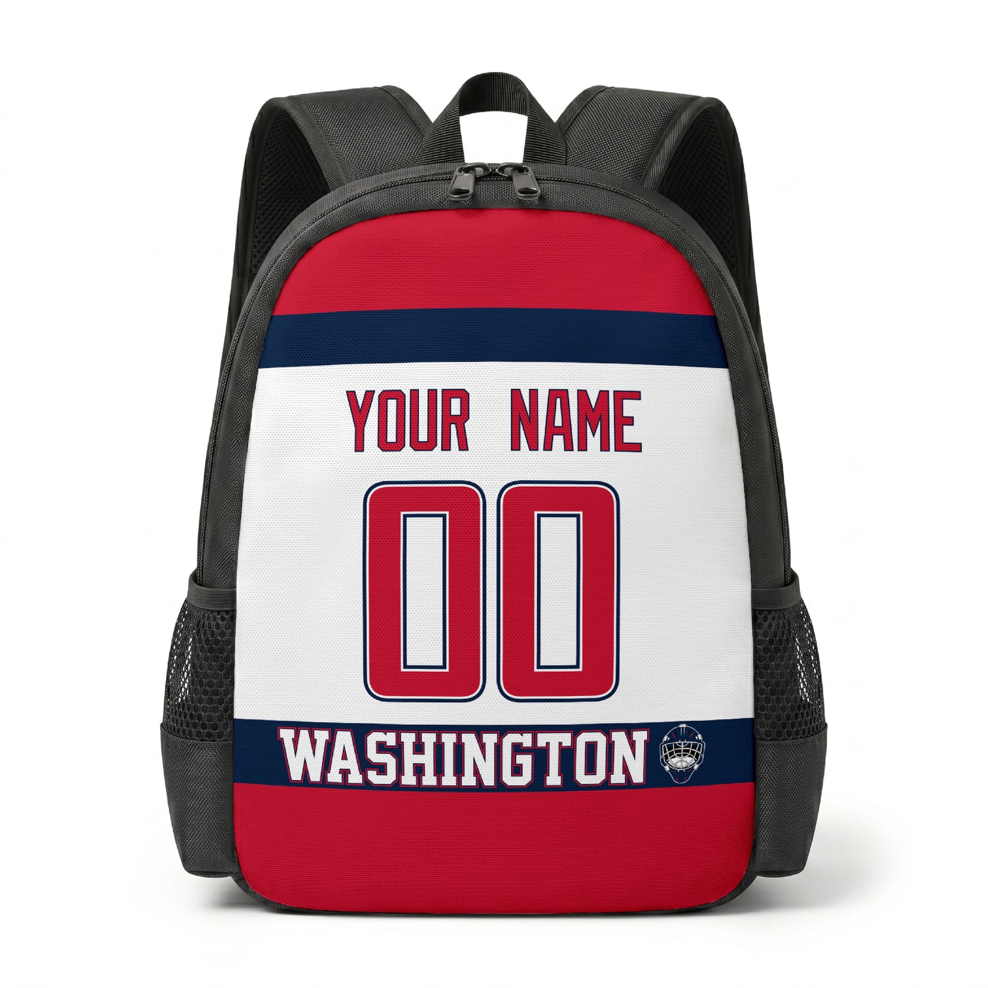Washington personalized hockey backpack alternate front view