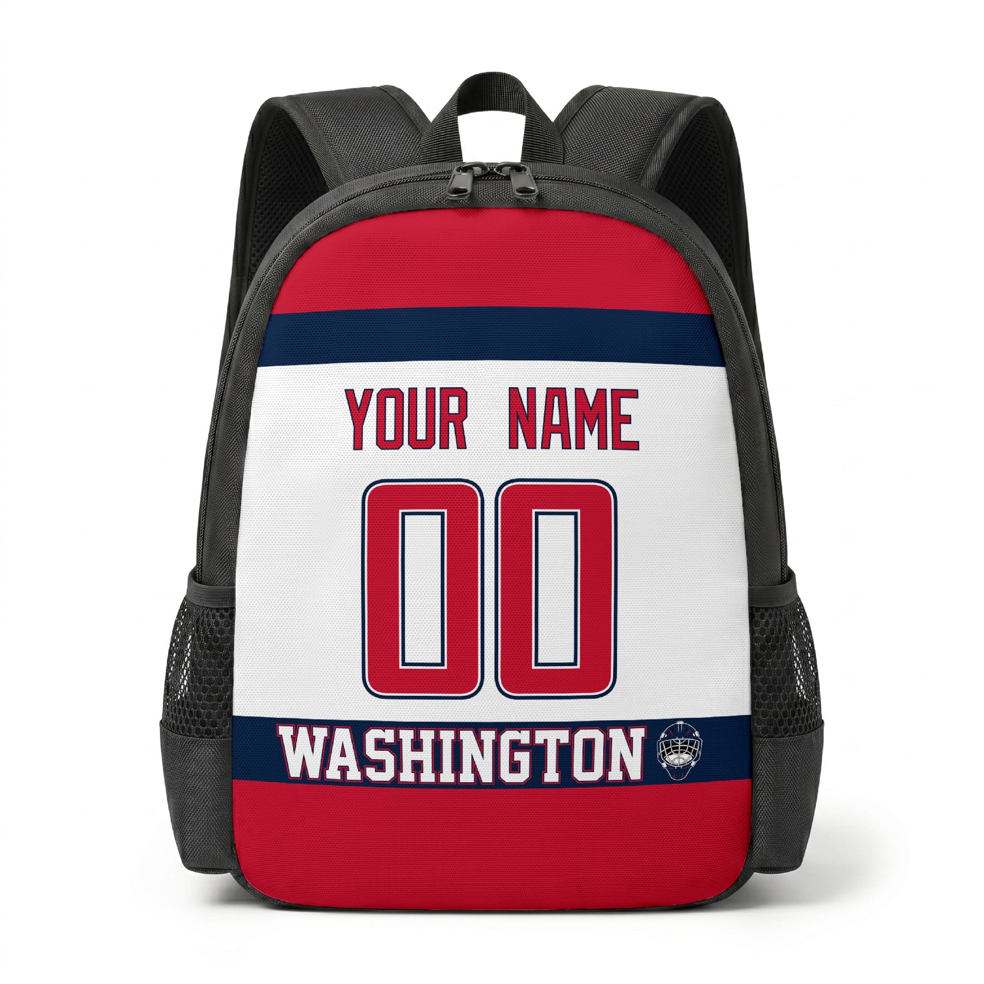 Washington personalized hockey backpack alternate front view