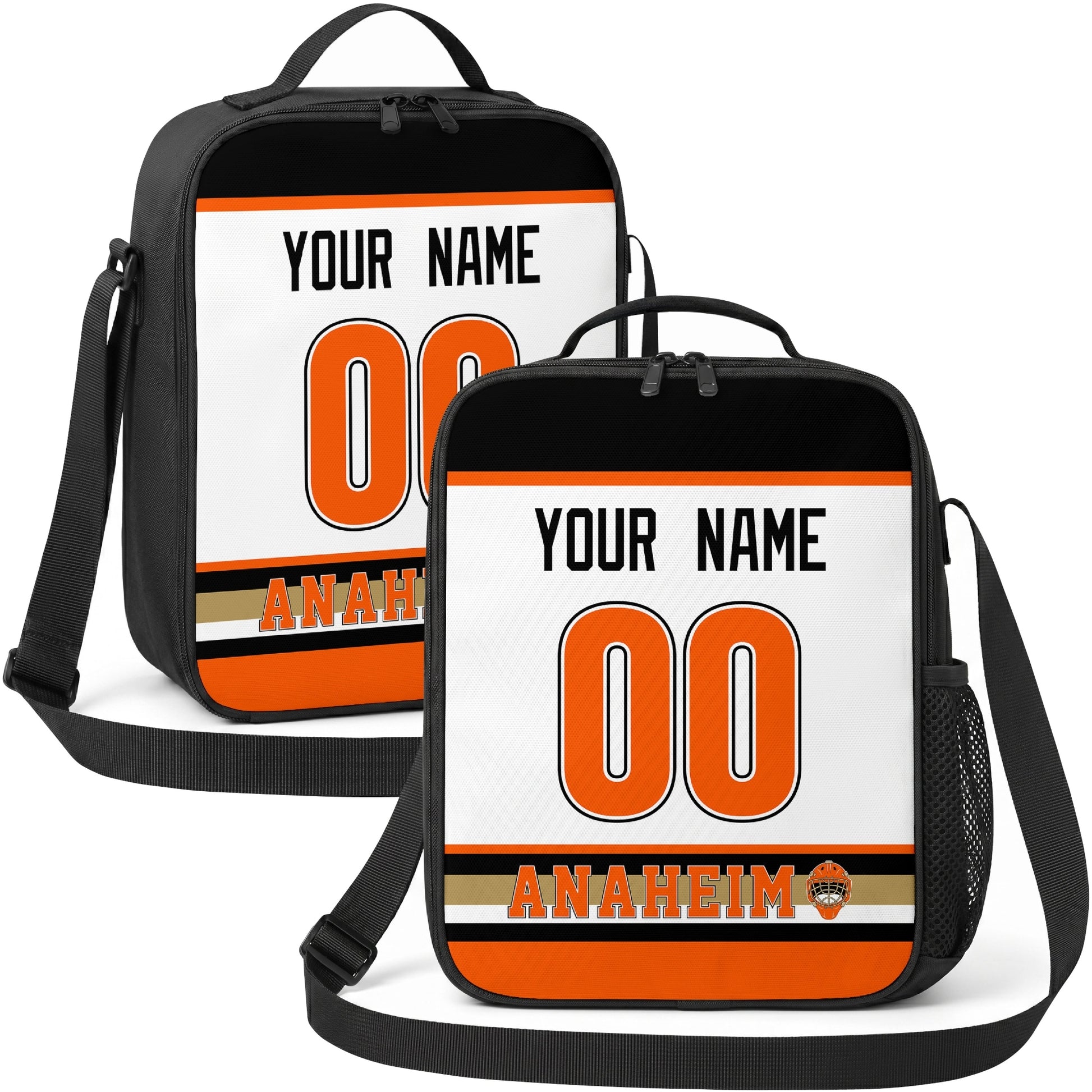 Anaheim hockey shoulder bag display in White city-color style