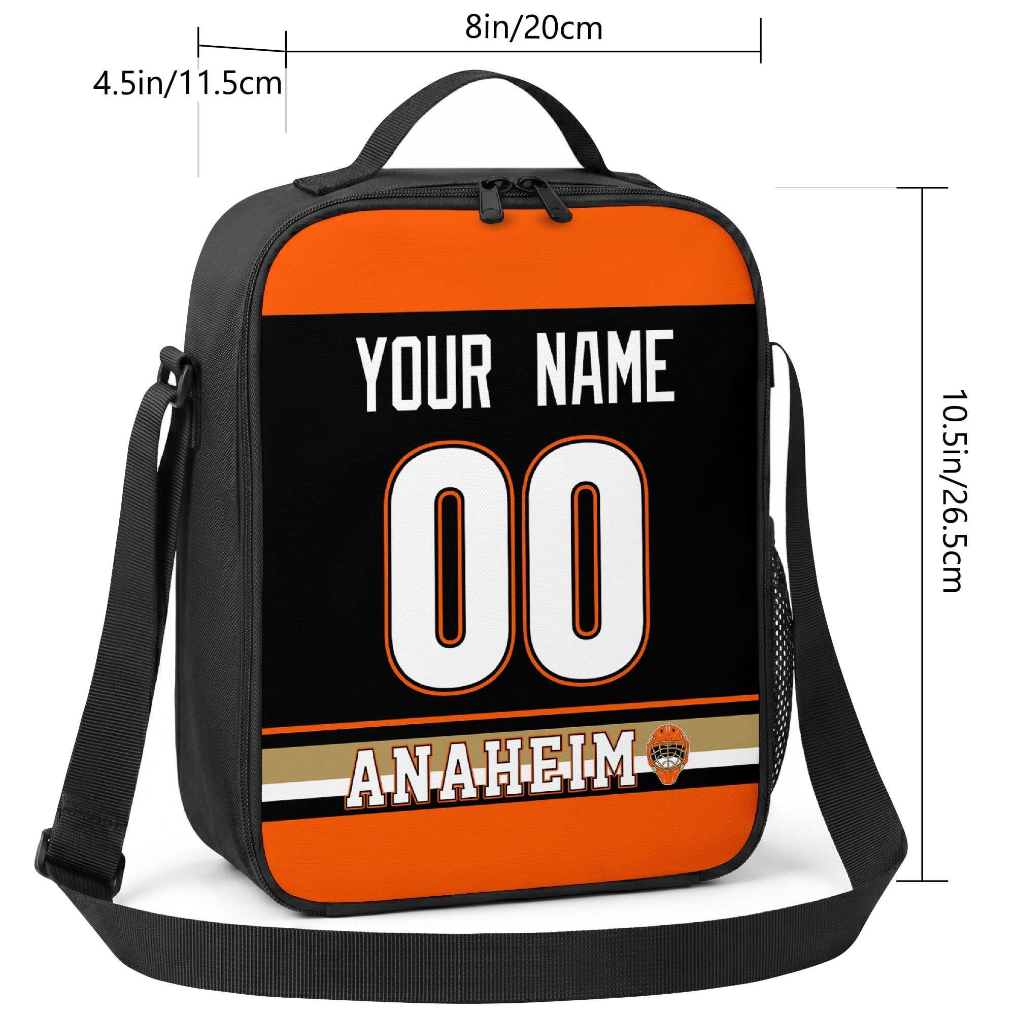 Anaheim hockey shoulder bag size reference image