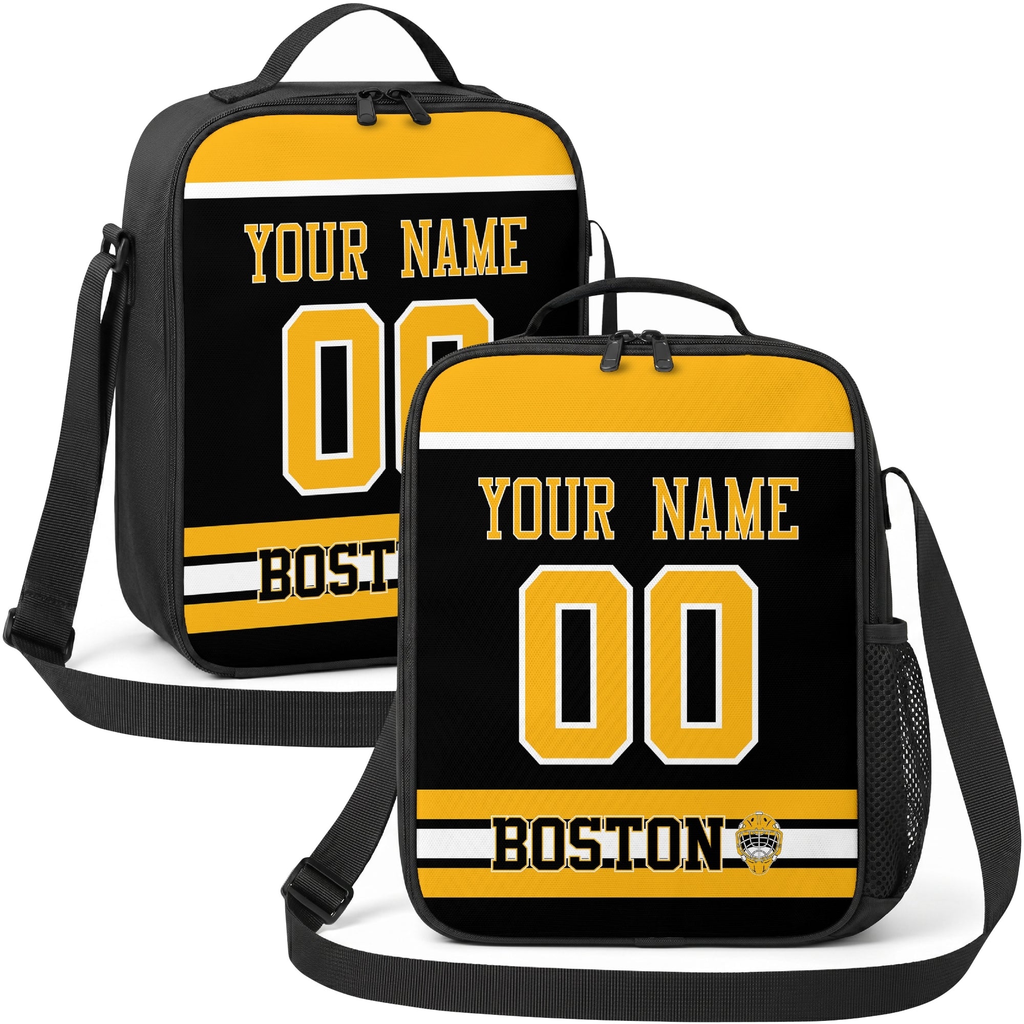 Boston hockey shoulder bag display in Black city-color style