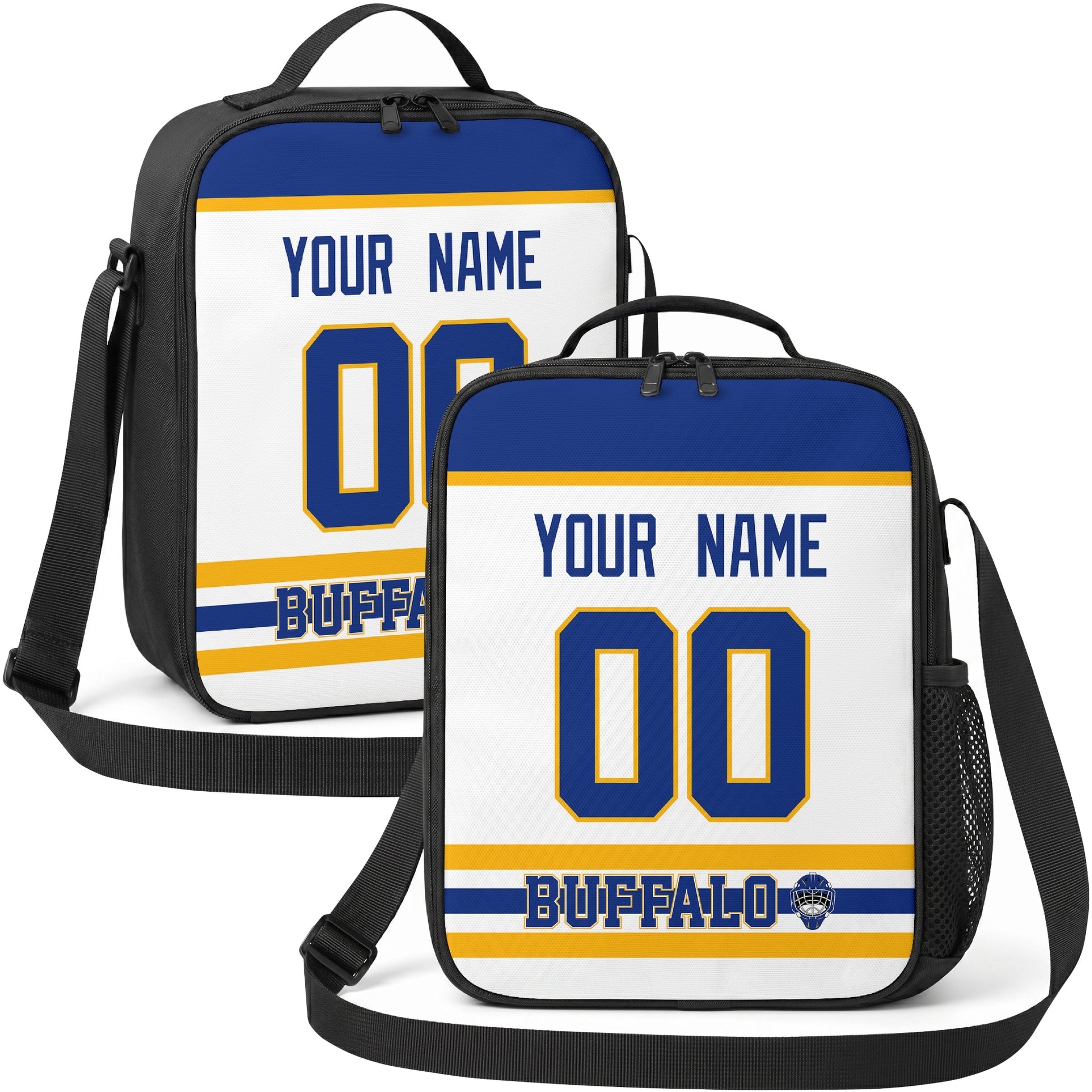 Buffalo hockey shoulder bag display in White city-color style