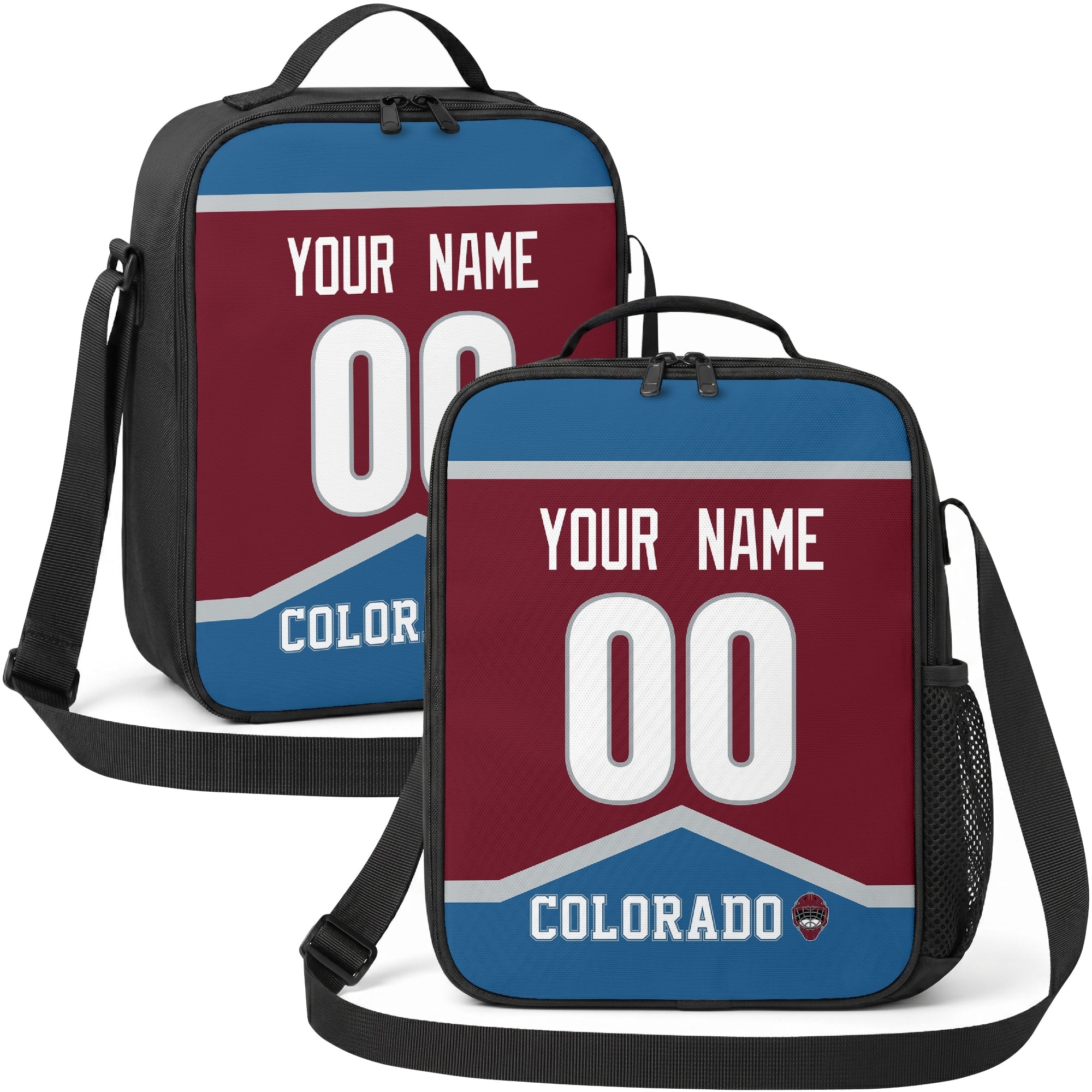 Colorado hockey shoulder bag display in Burgundy city-color style