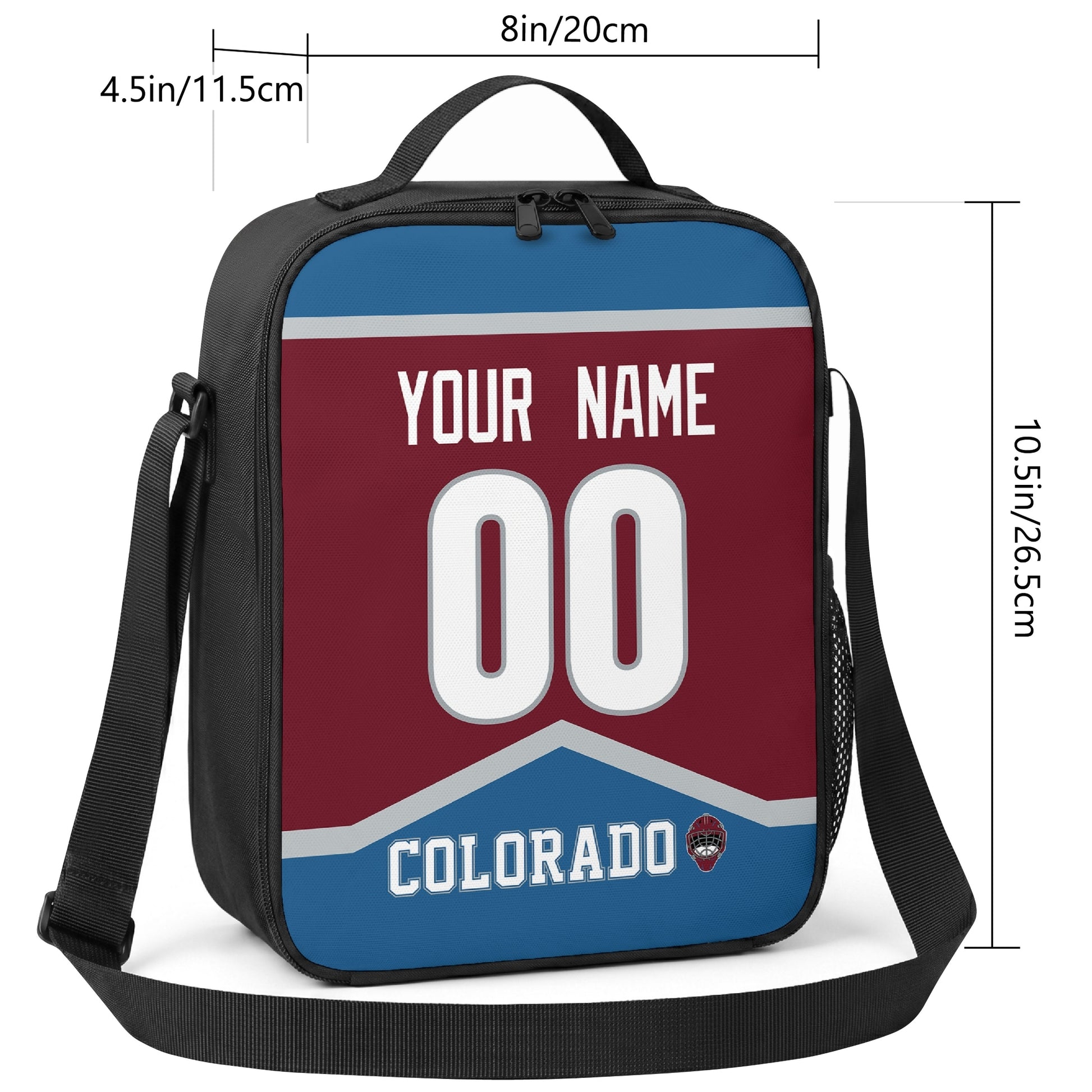 Colorado hockey shoulder bag size reference image