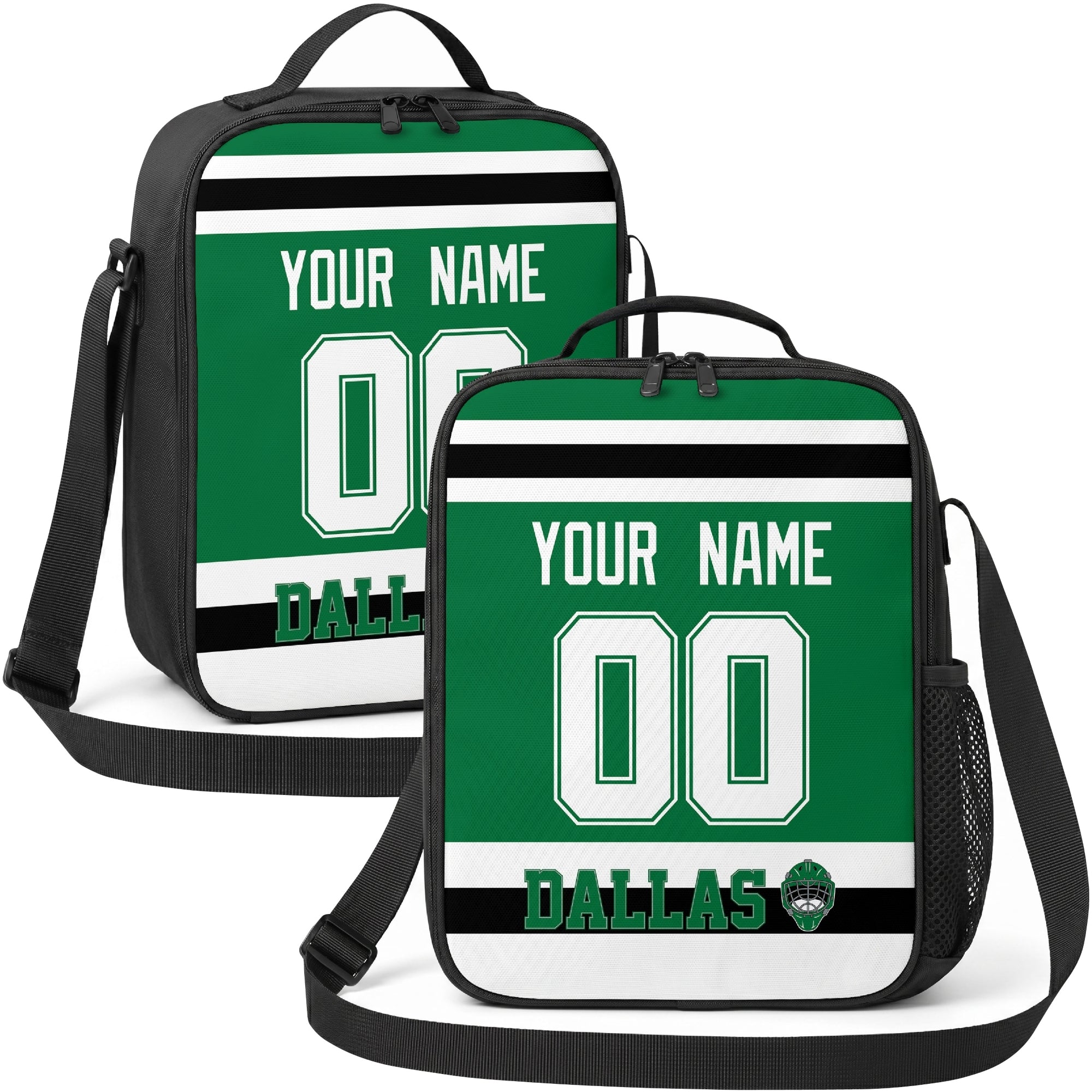 Dallas hockey shoulder bag display in Green city-color style
