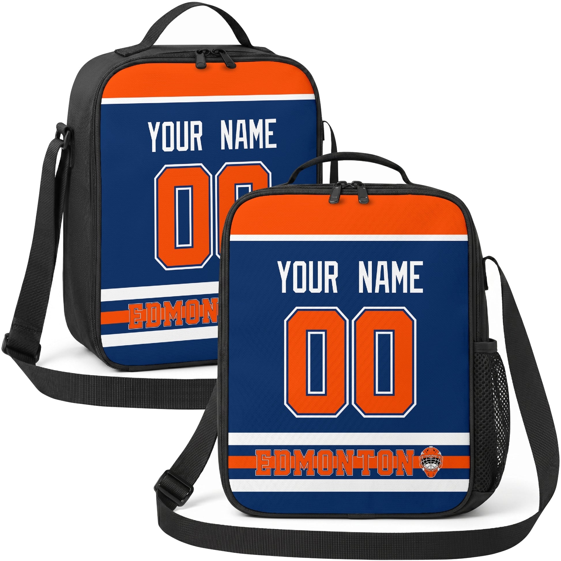 Edmonton hockey shoulder bag display in Royal city-color style
