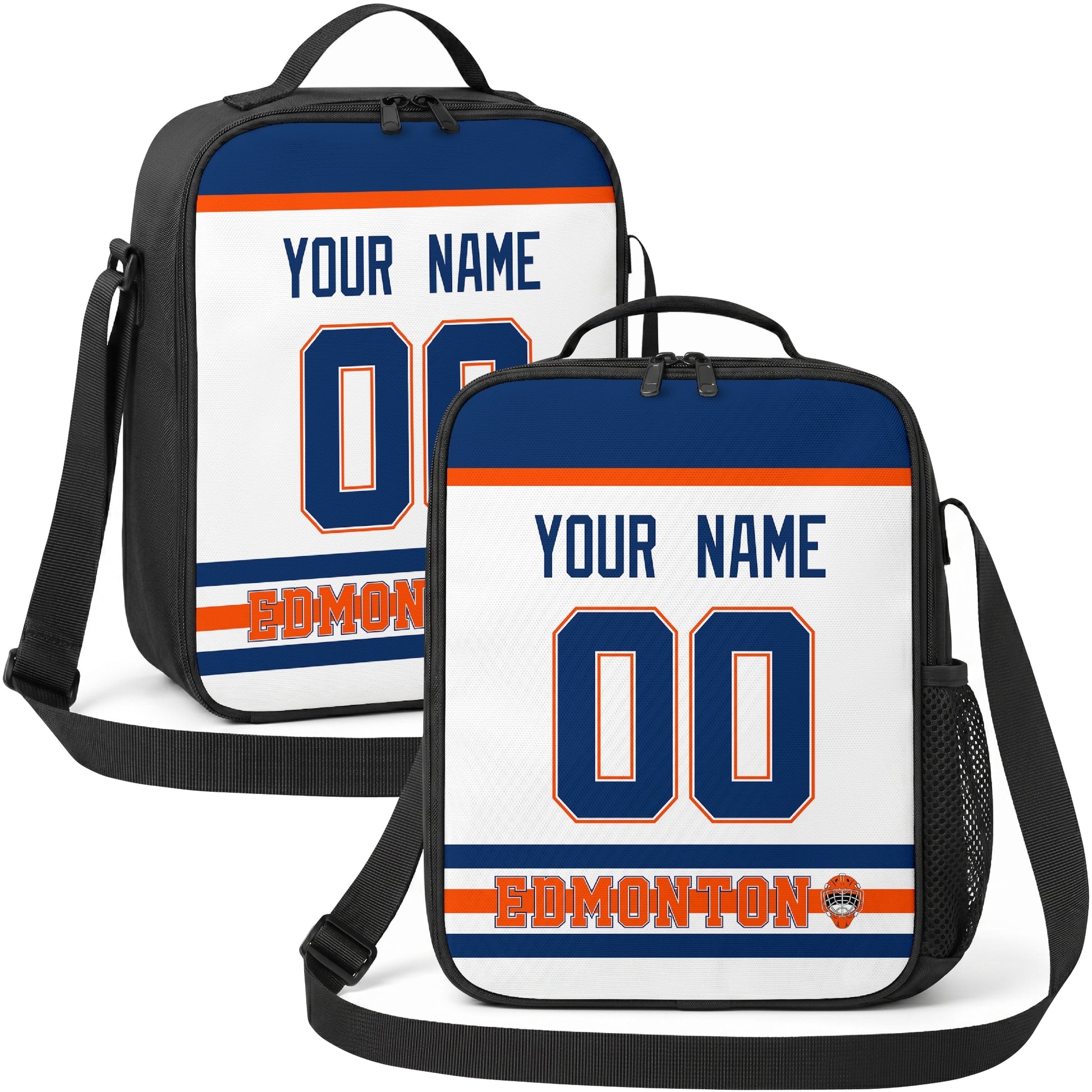 Edmonton hockey shoulder bag display in White city-color style