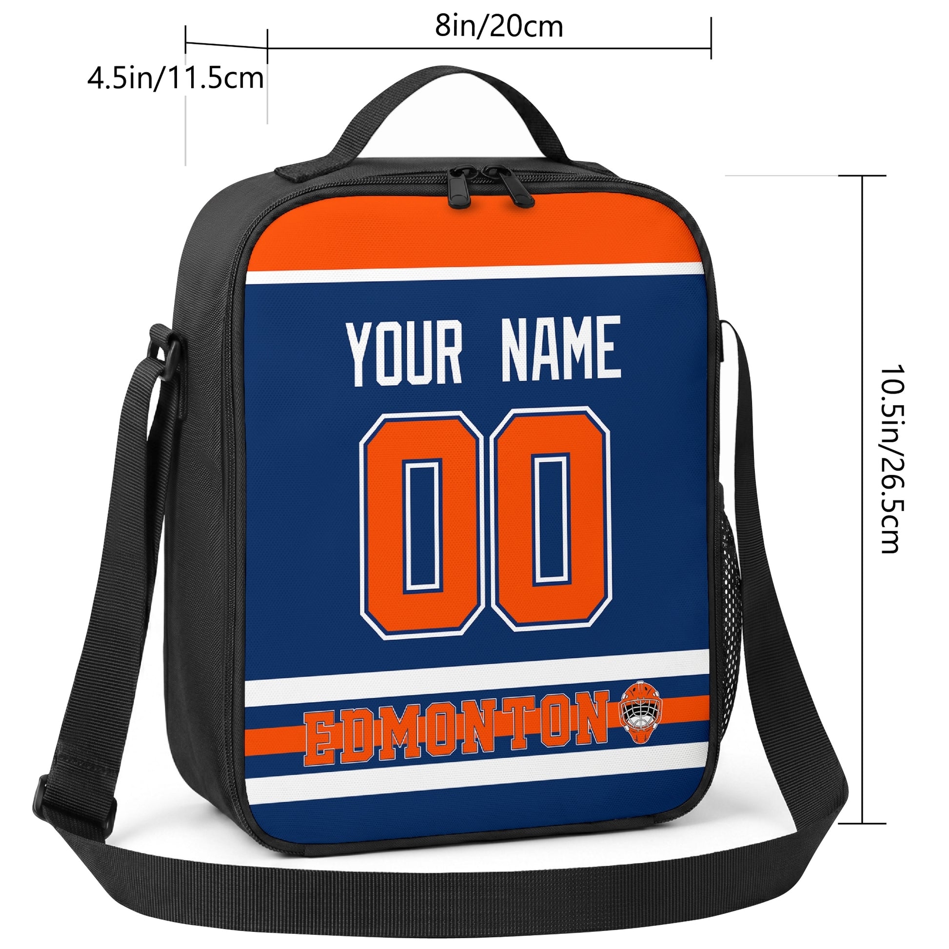 Edmonton hockey shoulder bag size reference image