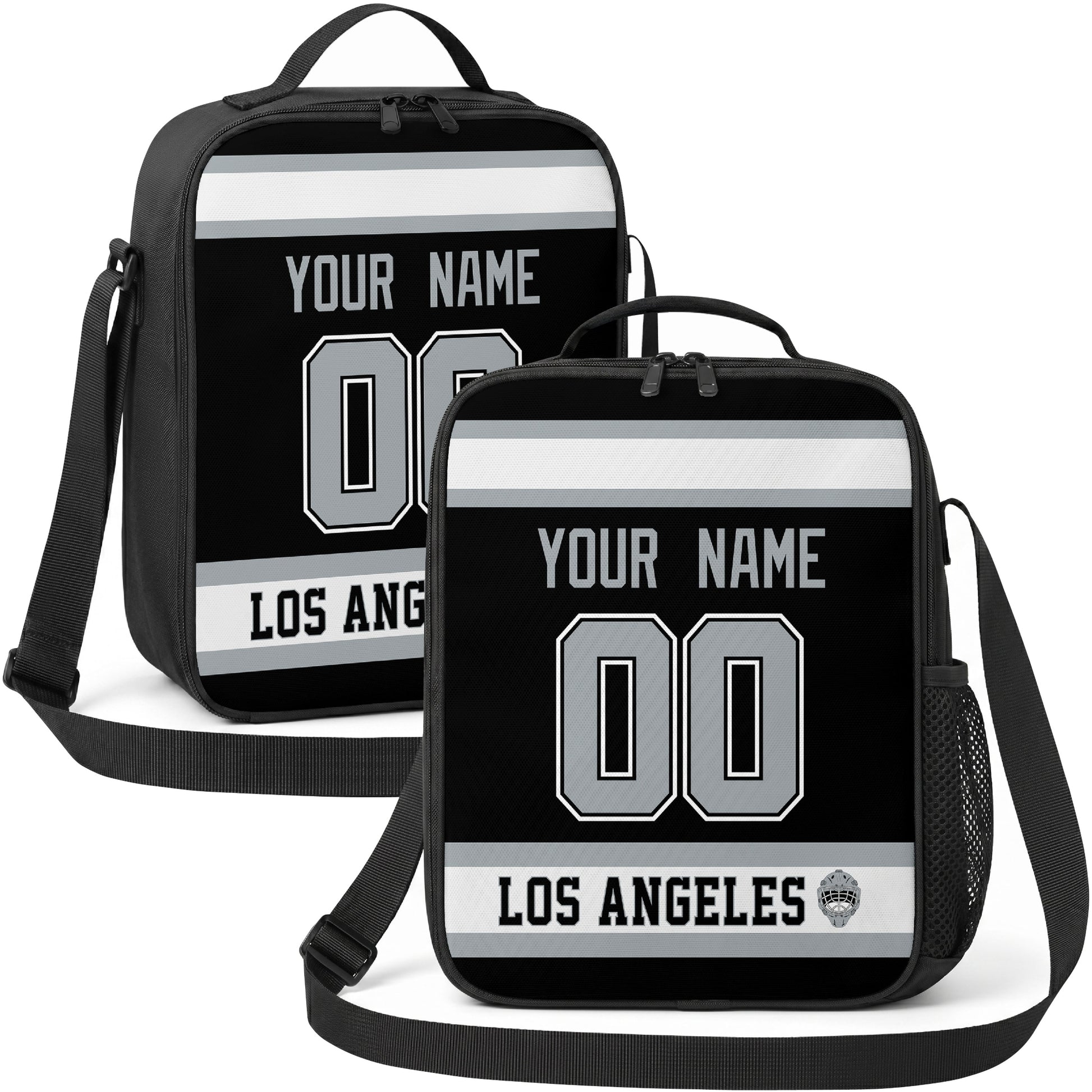 Los Angeles hockey shoulder bag display in Black city-color style