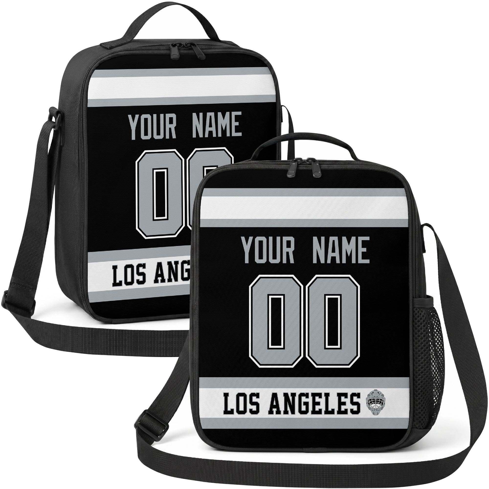 Los Angeles hockey shoulder bag display in Black city-color style