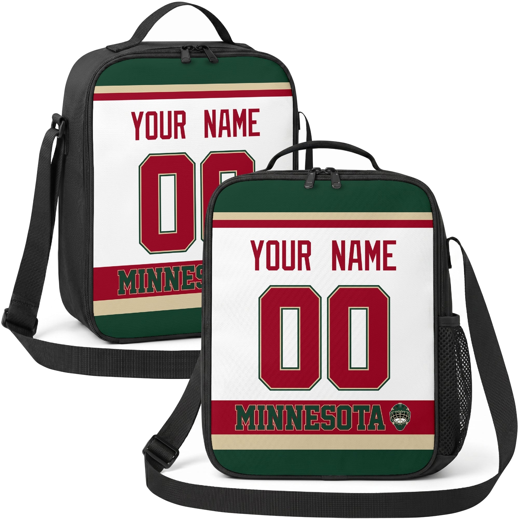 Minnesota hockey shoulder bag display in White city-color style