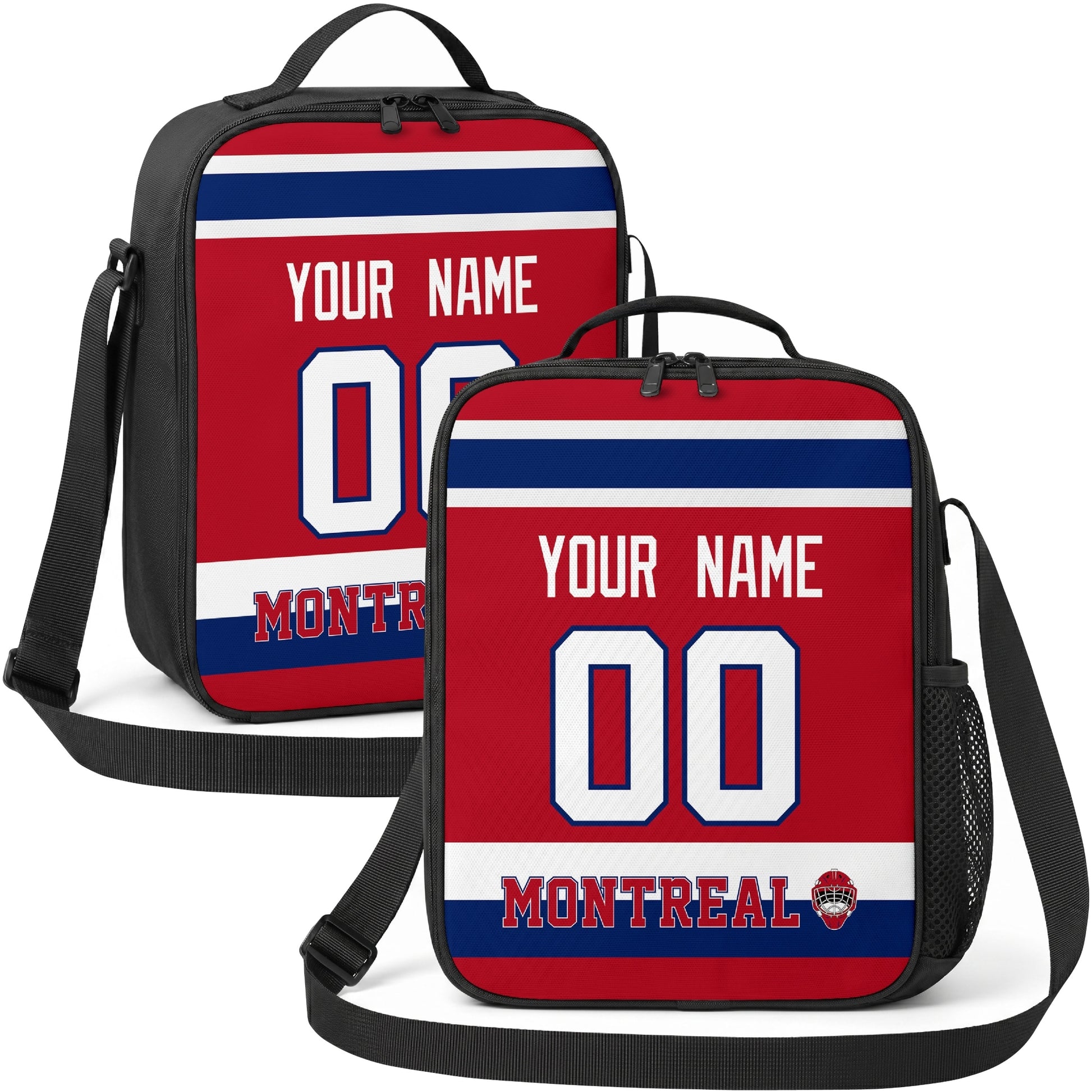 Montreal hockey shoulder bag display in Red city-color style