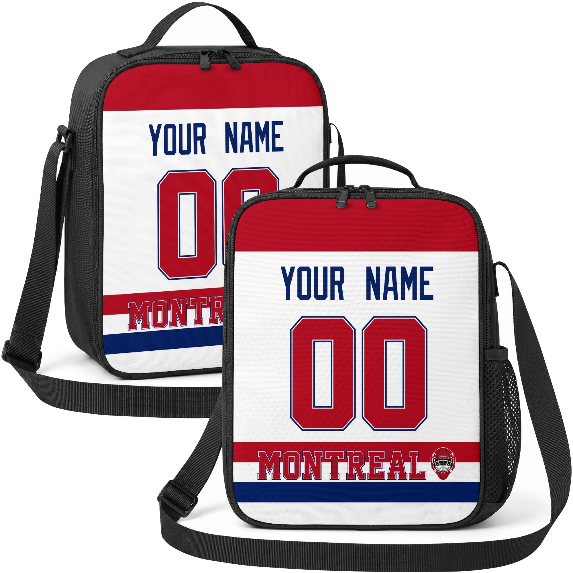 Montreal hockey shoulder bag display in White city-color style