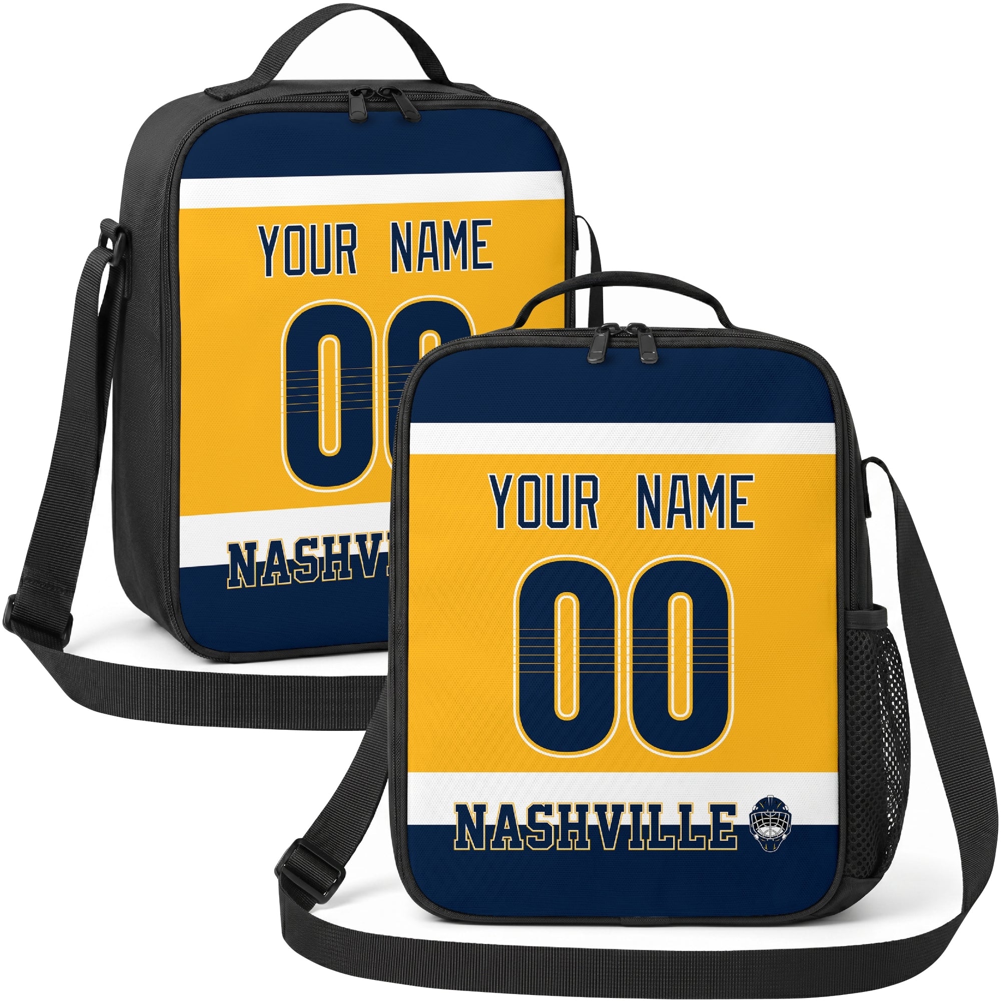 Nashville hockey shoulder bag display in Gold city-color style
