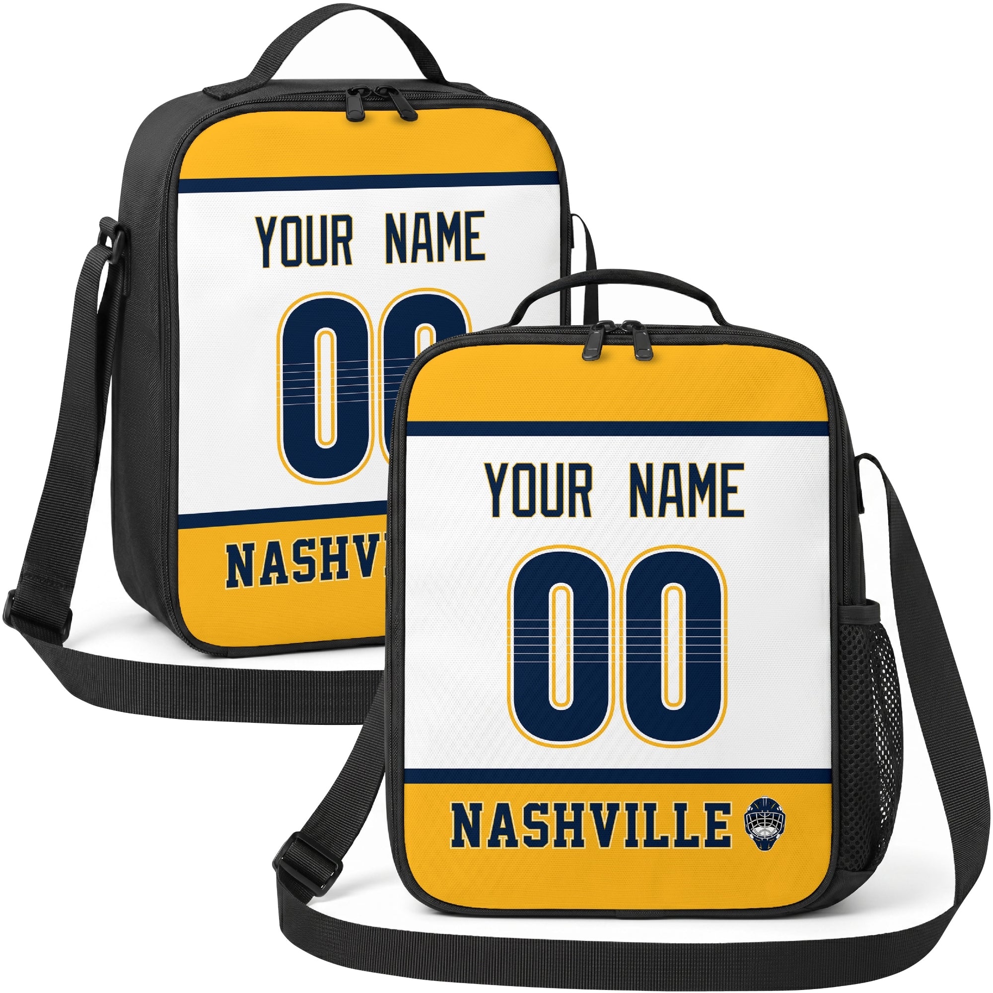Nashville hockey shoulder bag display in White city-color style